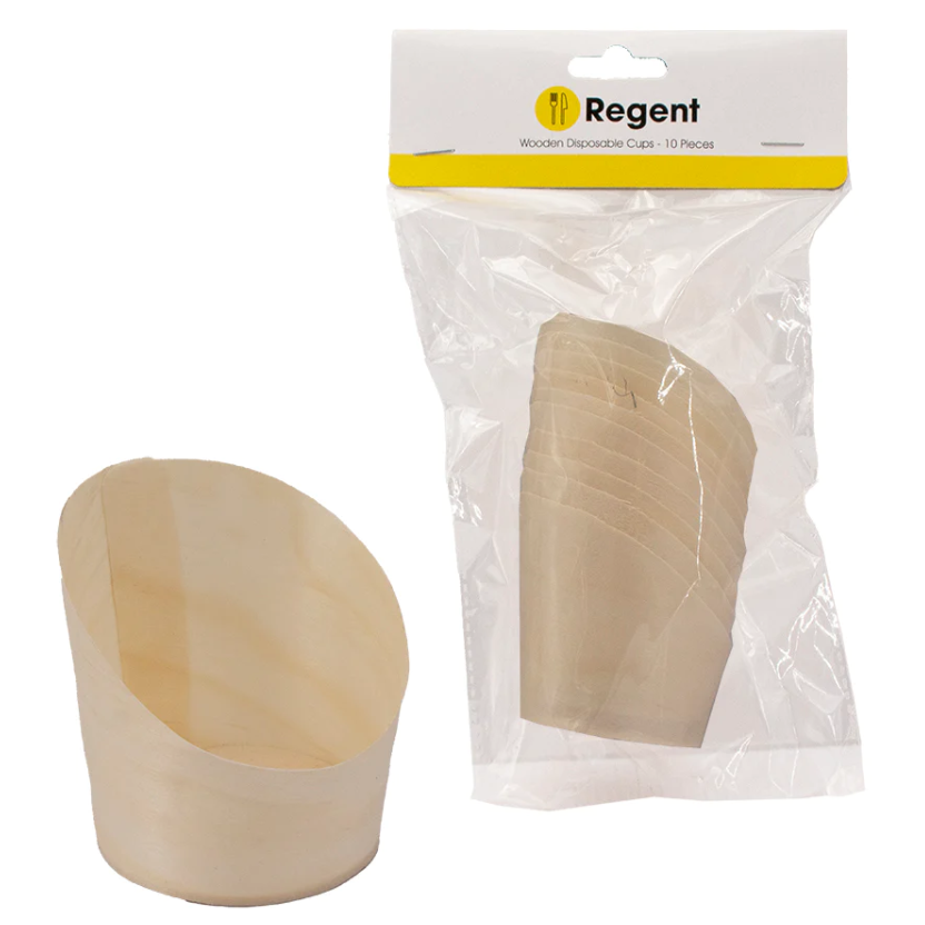 Regent Disposable Wooden Cups 30/65x70mm 10pack