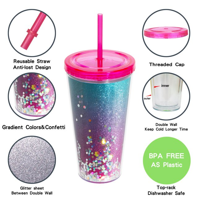 Acrylic Home Tune Drinking Glitter Tumbler 650ml