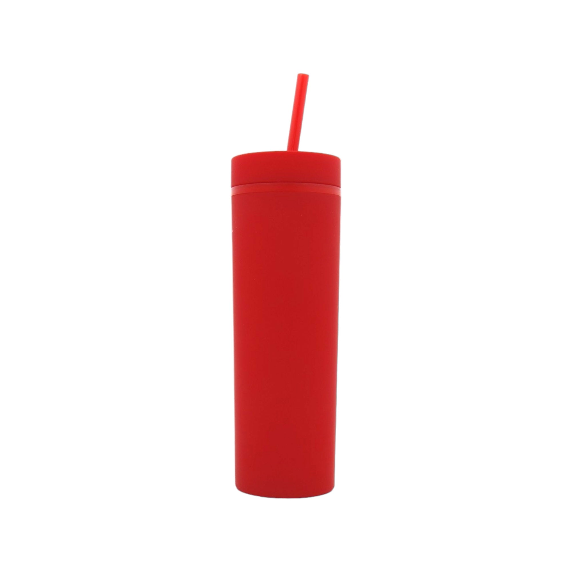 473ml Skinny Drinking Tumbler Acrylic Reusable with Lid and Straw