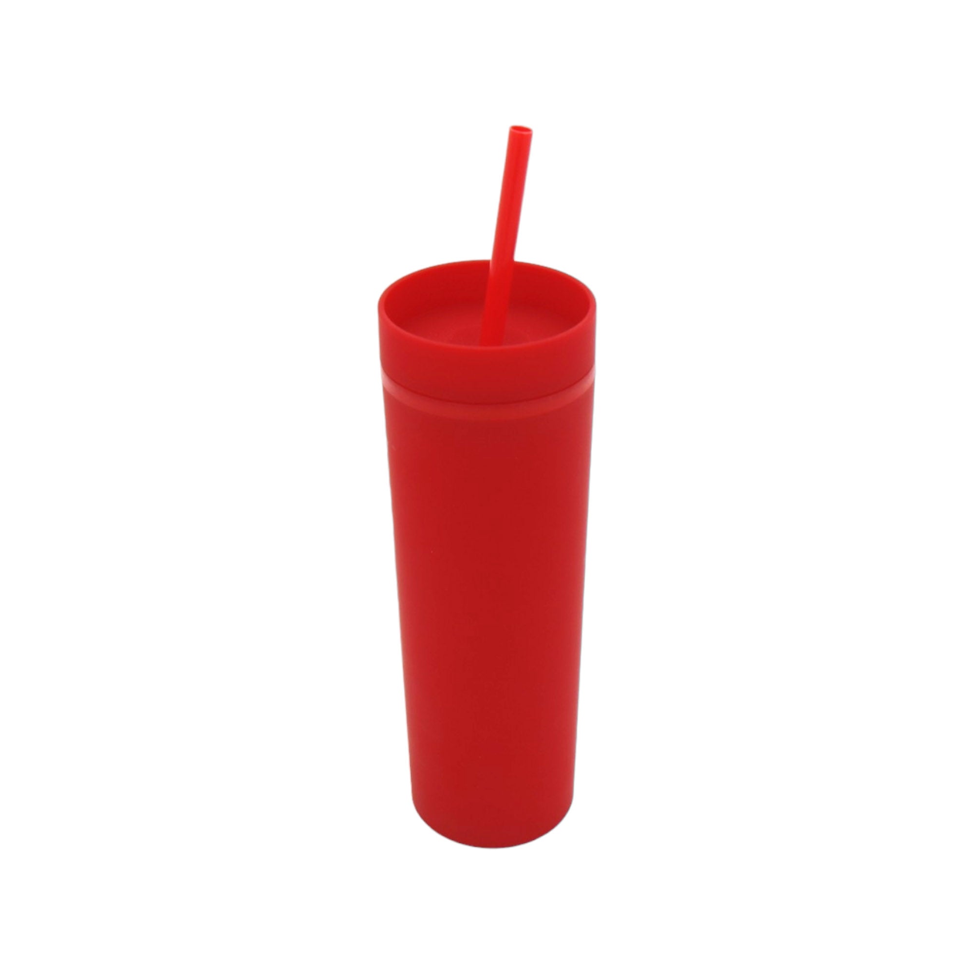 473ml Skinny Drinking Tumbler Acrylic Reusable with Lid and Straw
