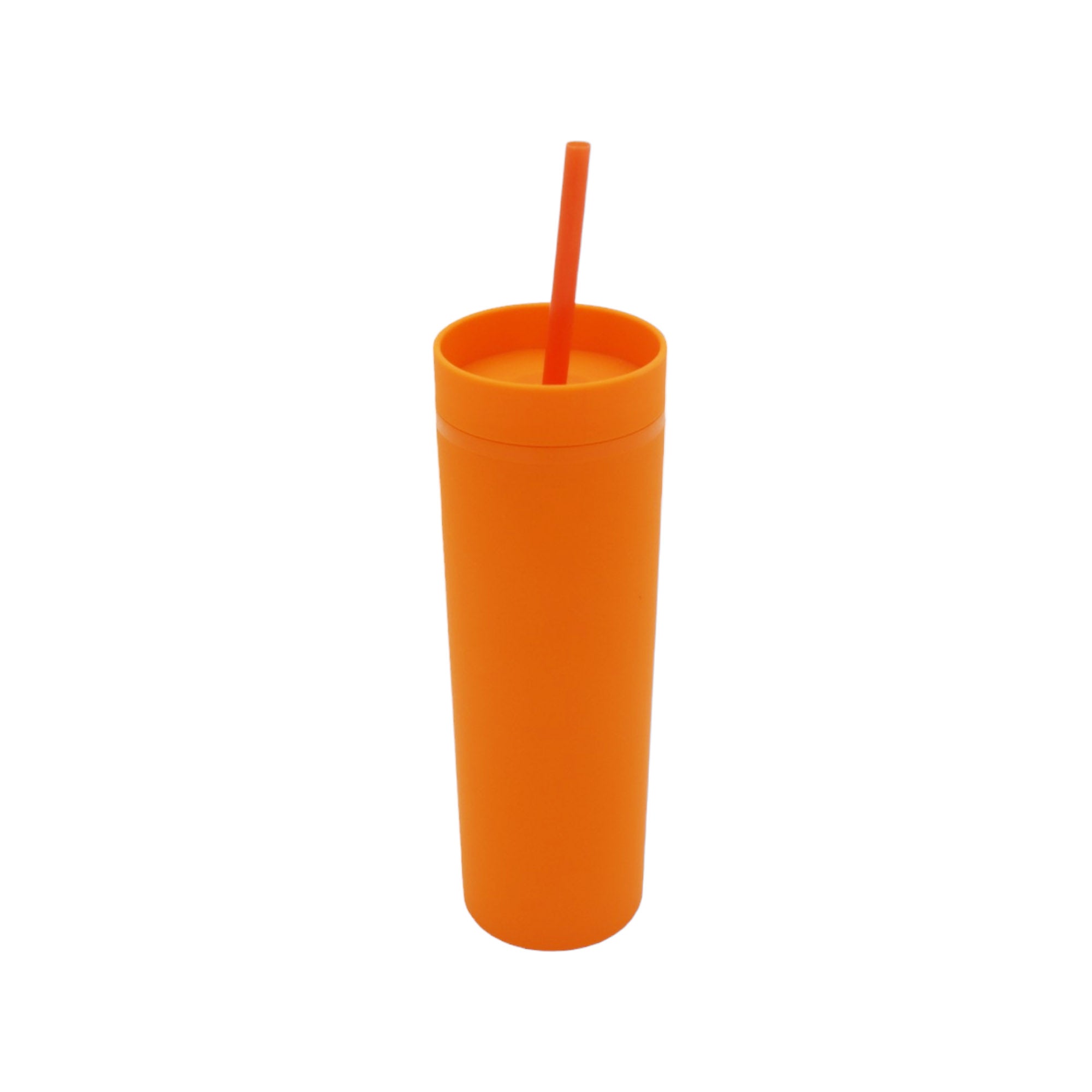 473ml Skinny Drinking Tumbler Acrylic Reusable with Lid and Straw