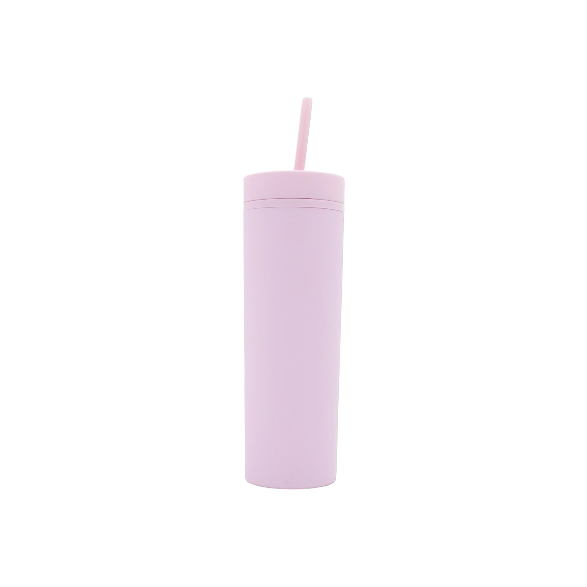 473ml Skinny Drinking Tumbler Acrylic Reusable with Lid and Straw