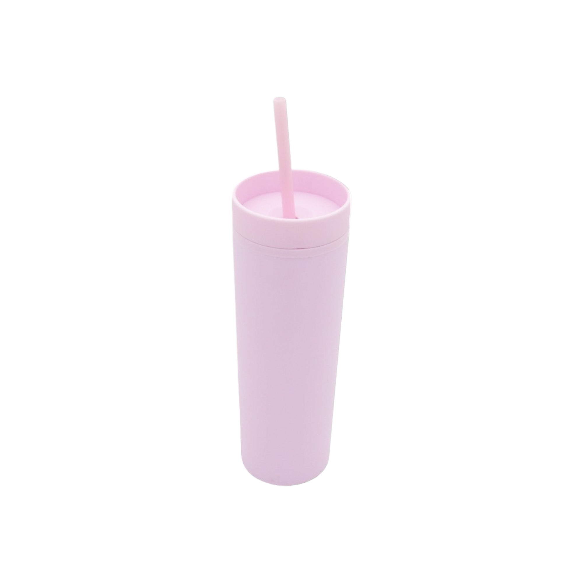 473ml Skinny Drinking Tumbler Acrylic Reusable with Lid and Straw