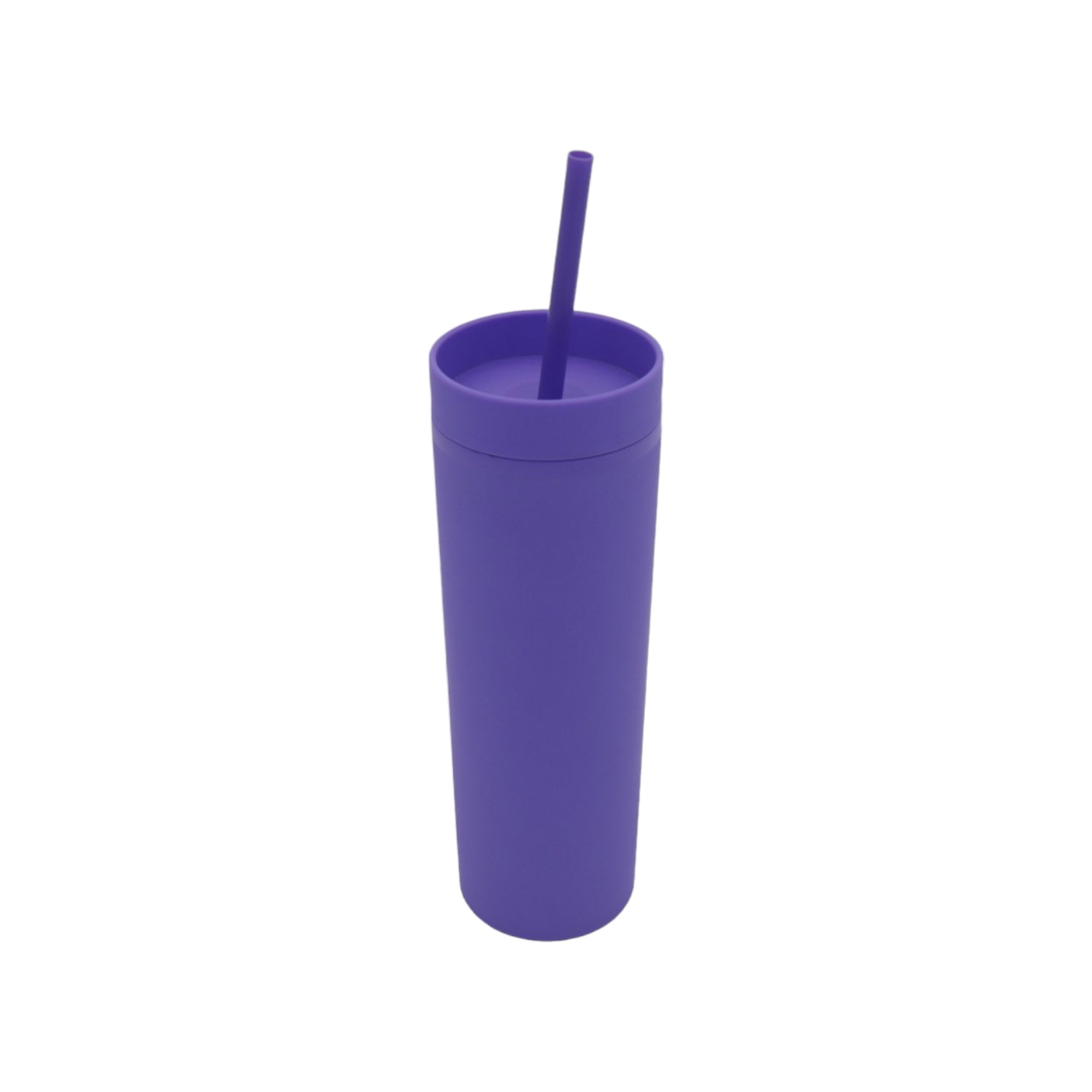 473ml Skinny Drinking Tumbler Acrylic Reusable with Lid and Straw