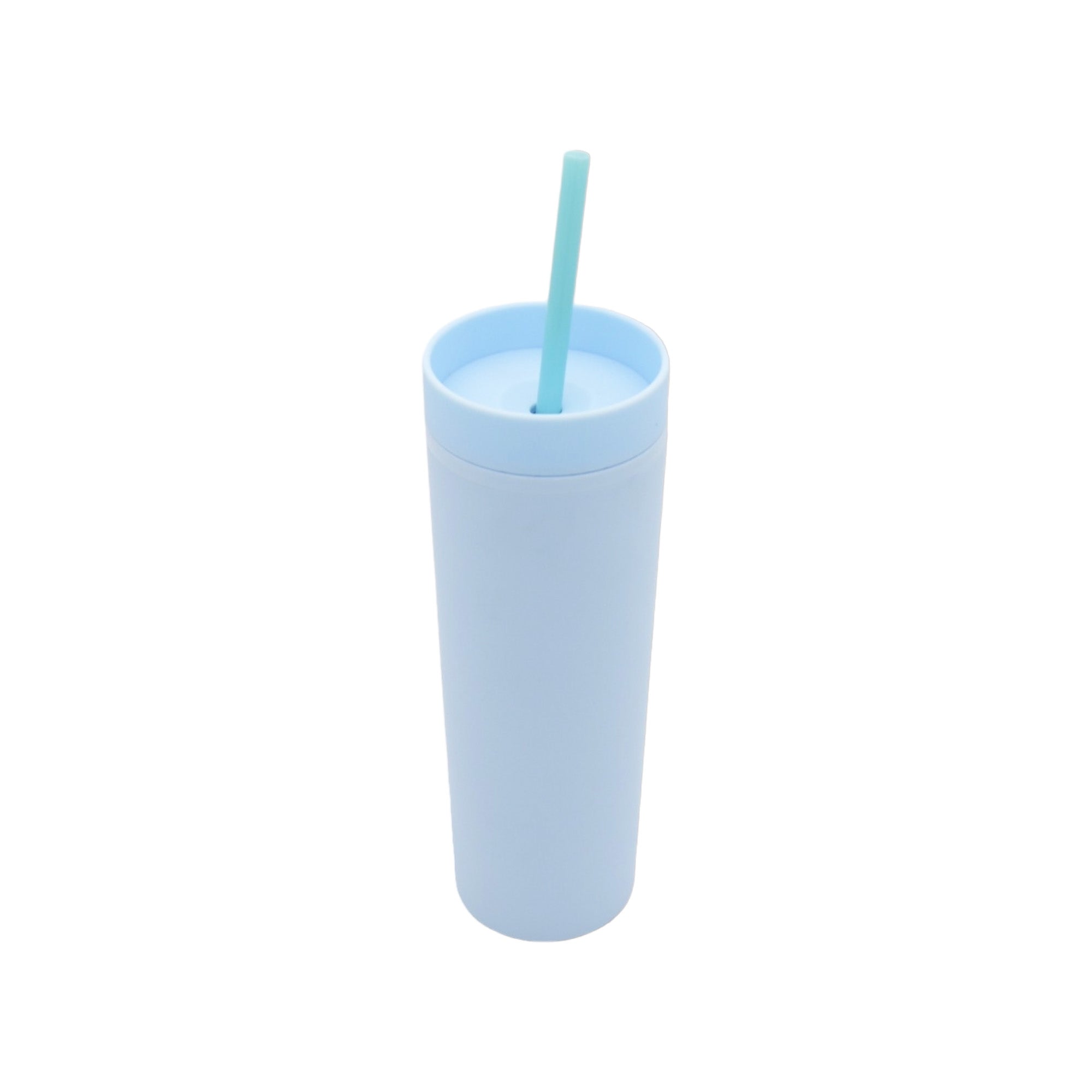 473ml Skinny Drinking Tumbler Acrylic Reusable with Lid and Straw