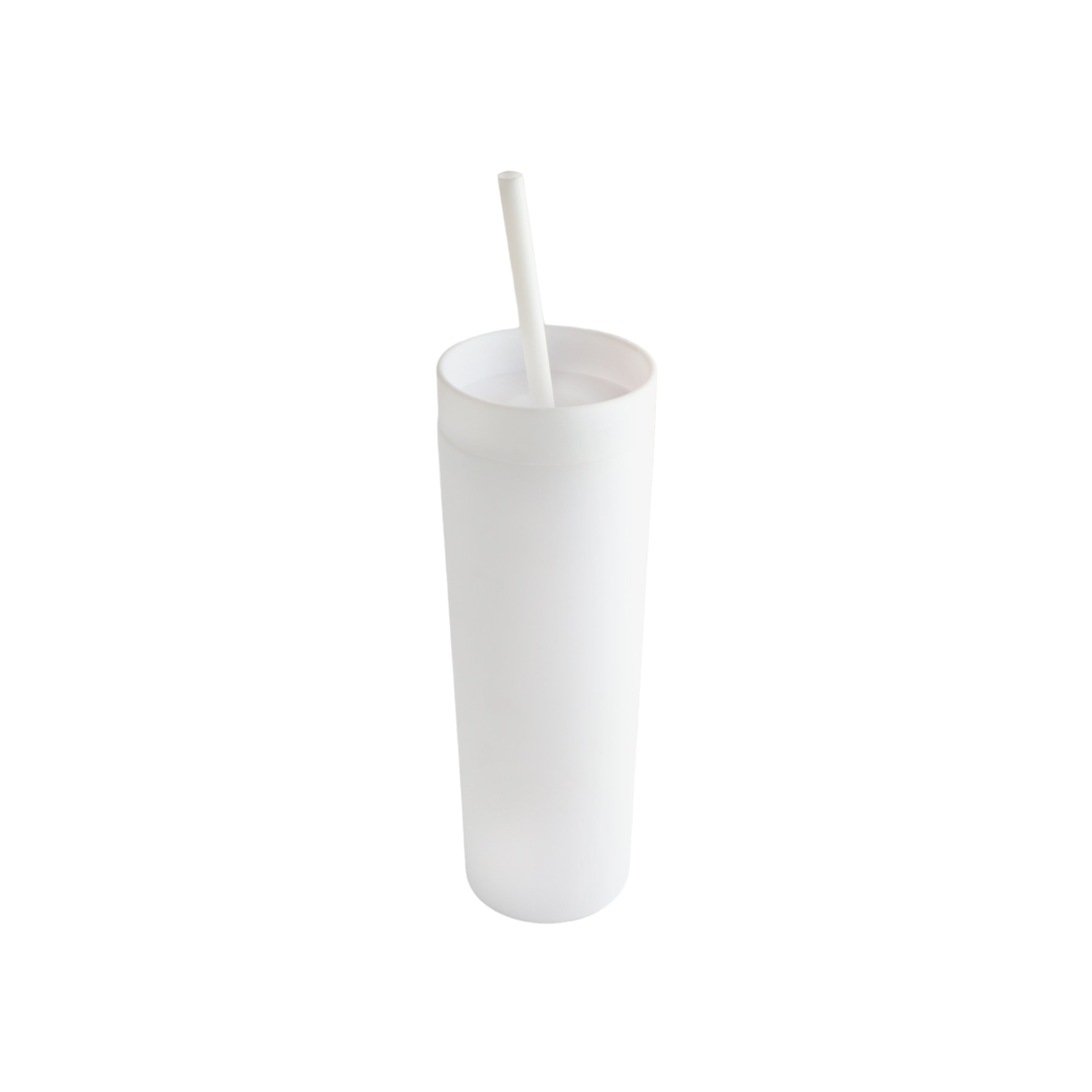 473ml Skinny Drinking Tumbler Acrylic Reusable with Lid and Straw