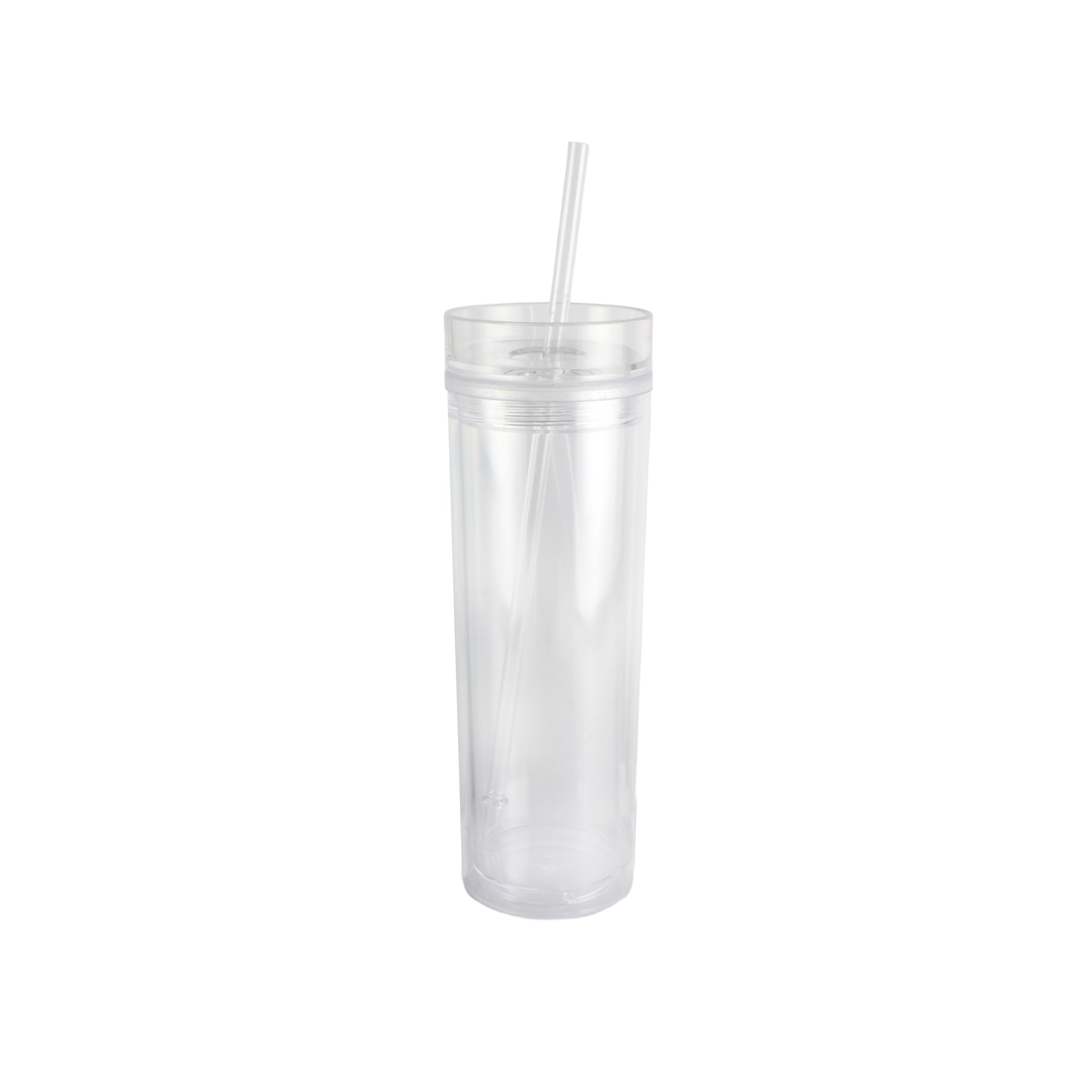 473ml Skinny Drinking Tumbler Acrylic Reusable with Lid and Straw