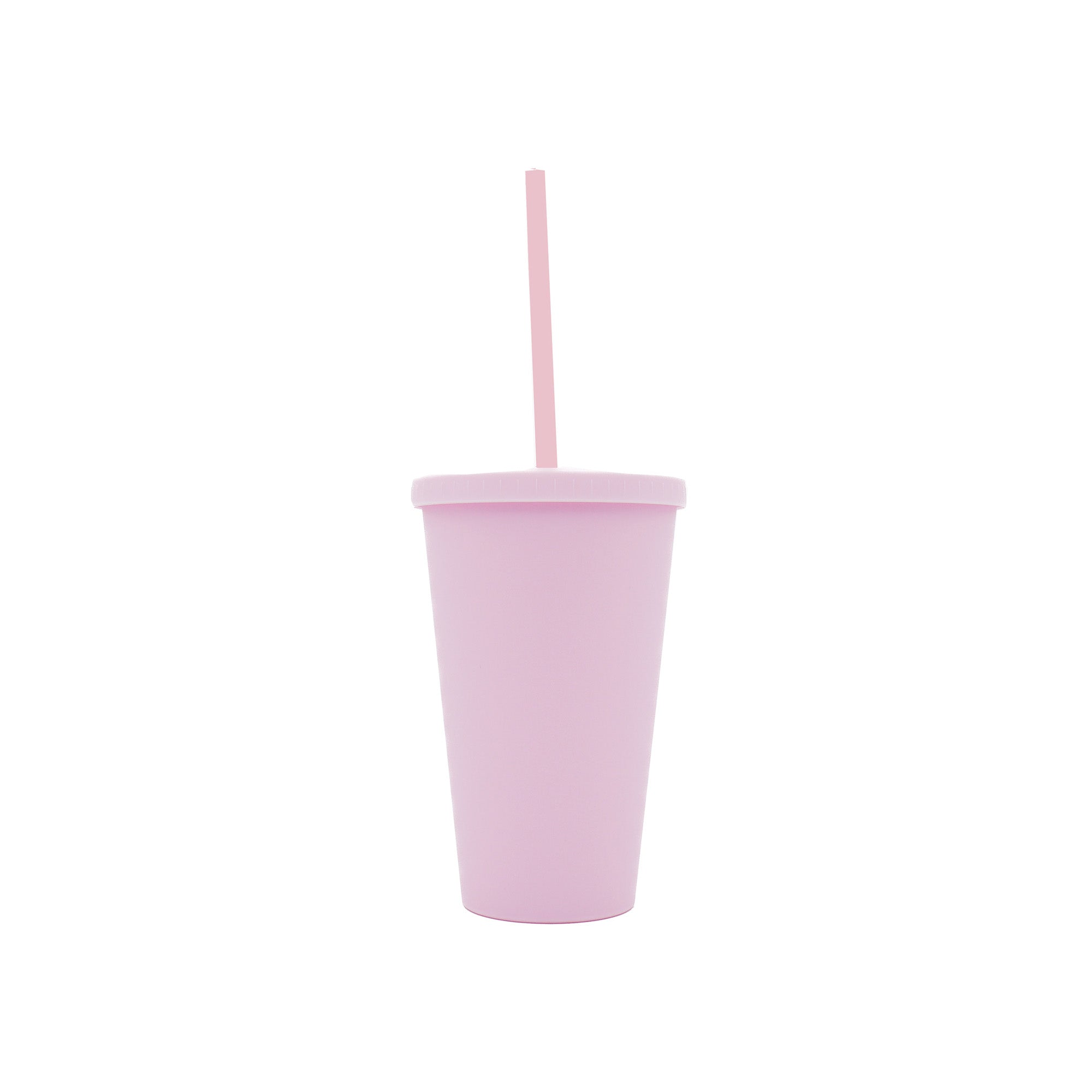 Acrylic Drinking Tumbler 450ml Pastel Colored Matte Finish Cup & Straw