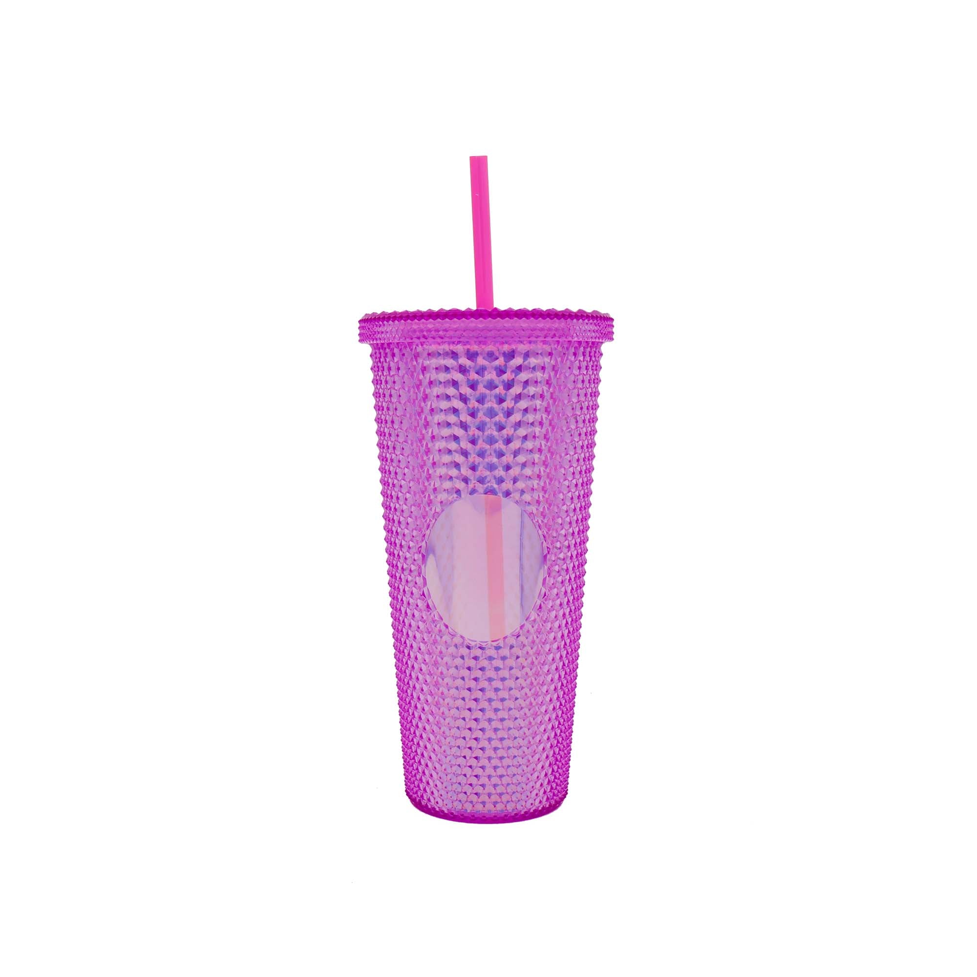 Studded Drinking Tumbler 600ml Metallic Smoothie Cup