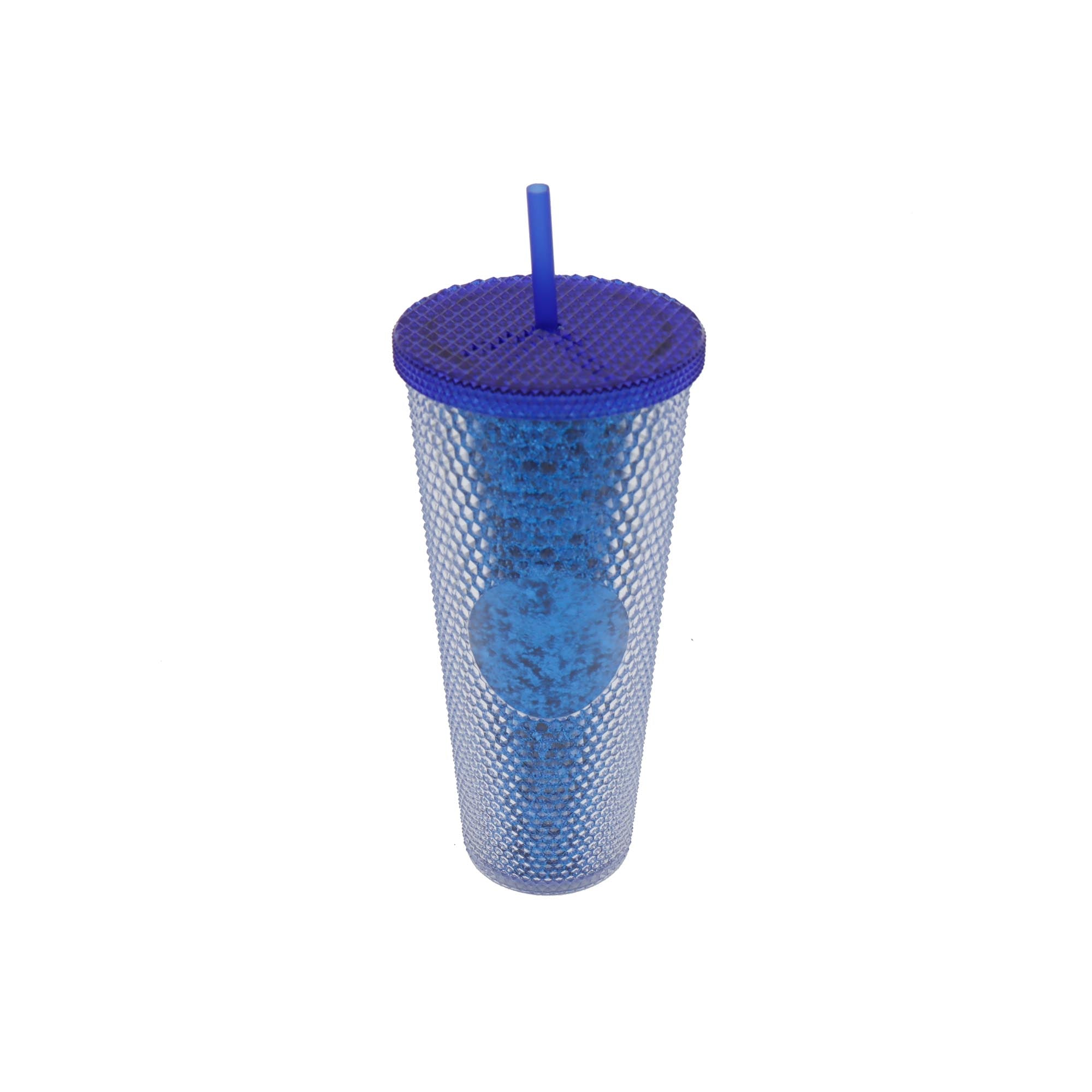 Studded Drinking Tumbler 720ml Smoothie Glitter Cup & Straw