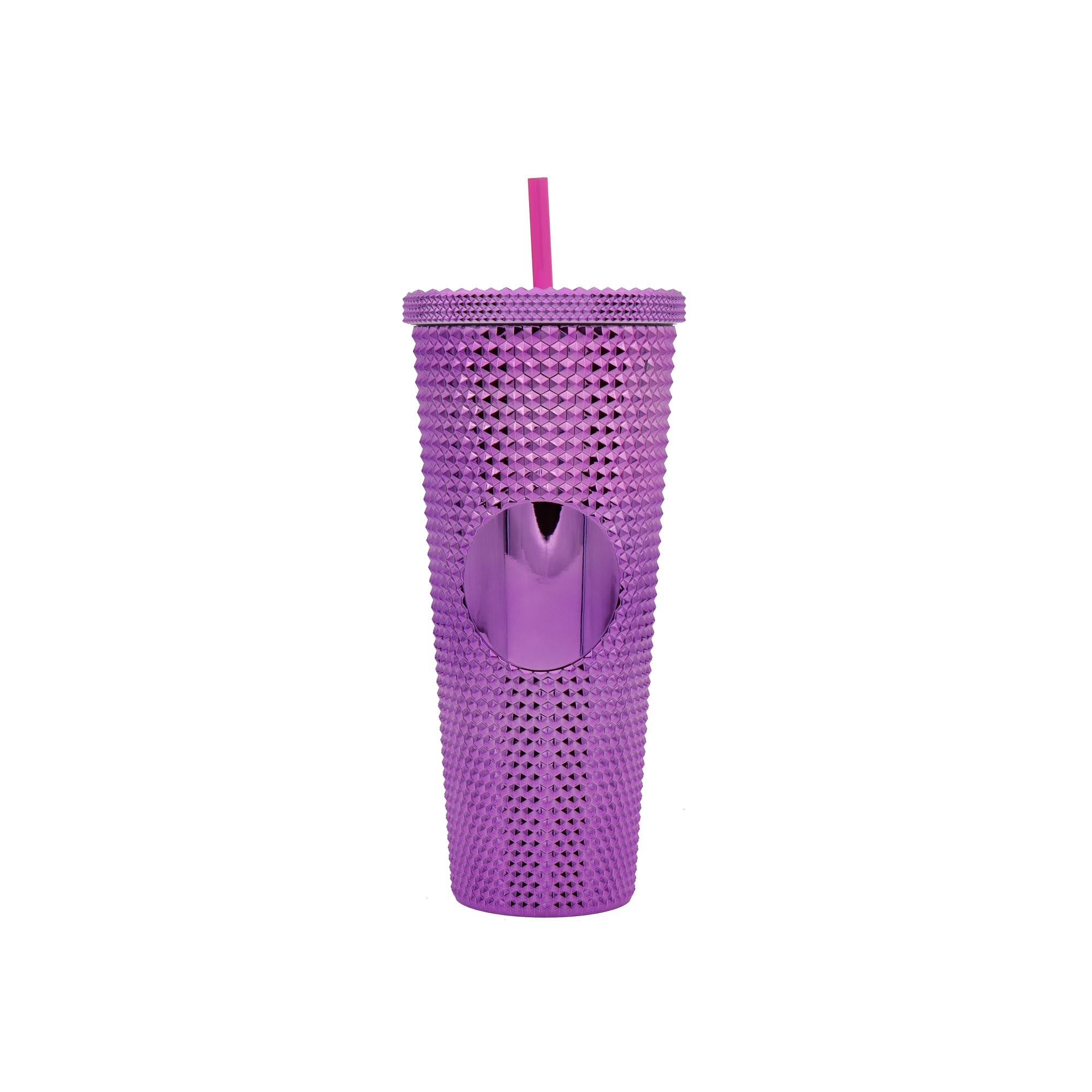 Studded Drinking Tumblers 720ml Smoothie Glitter Cup & Straw