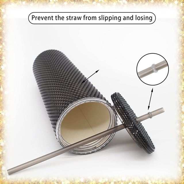 Studded Drinking Tumbler 600ml Metallic Smoothie Cup