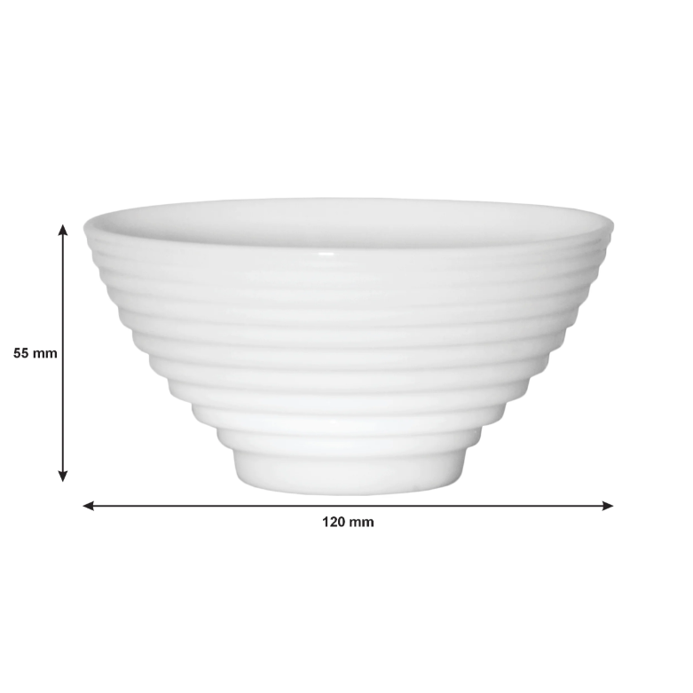 Luminarc Stairo Rice Bowl 12cm White Tempered Glass 40ml 38103