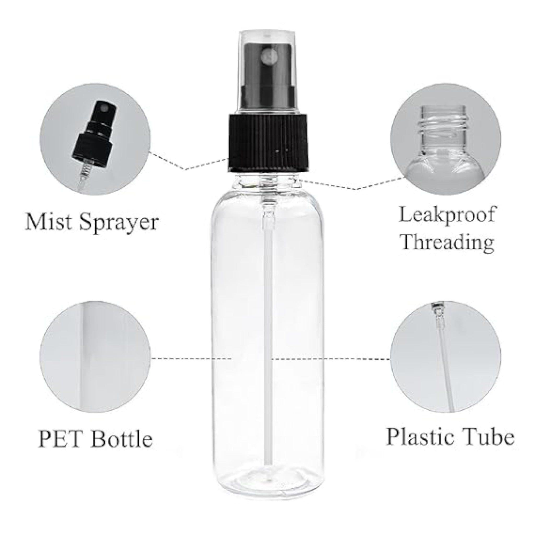 80ml PET Plastic Mist Spray Bottle