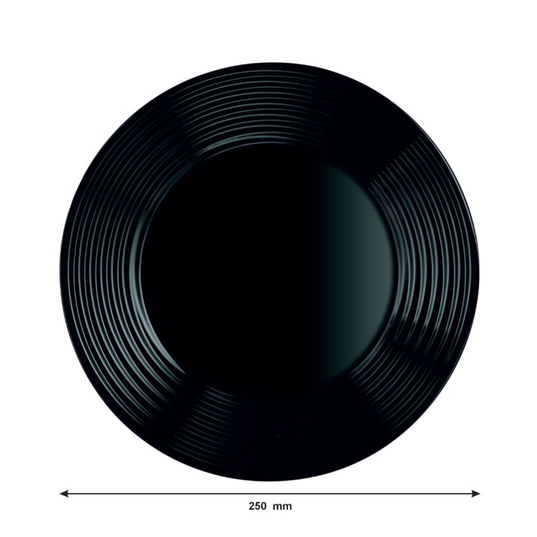 Luminarc Harena Dinner Plate 25cm Black Tempered Glass 39991