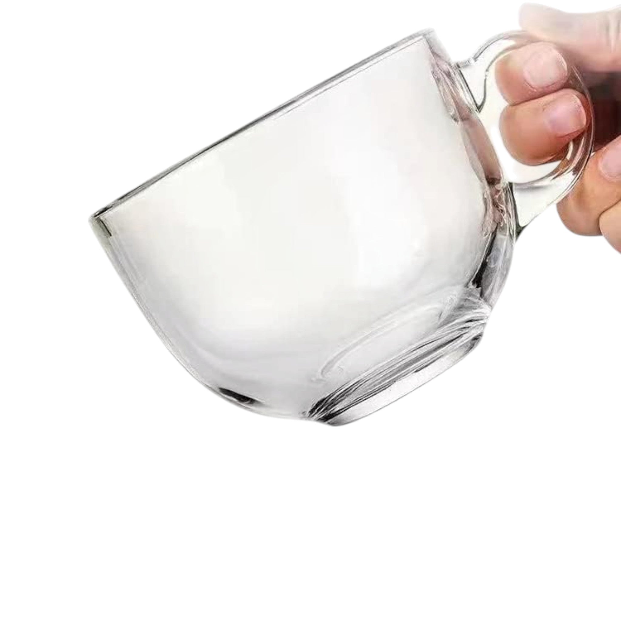 Breakfast Glass Cup Mug with Bamboo Wooden Lid & Spoon 1pc