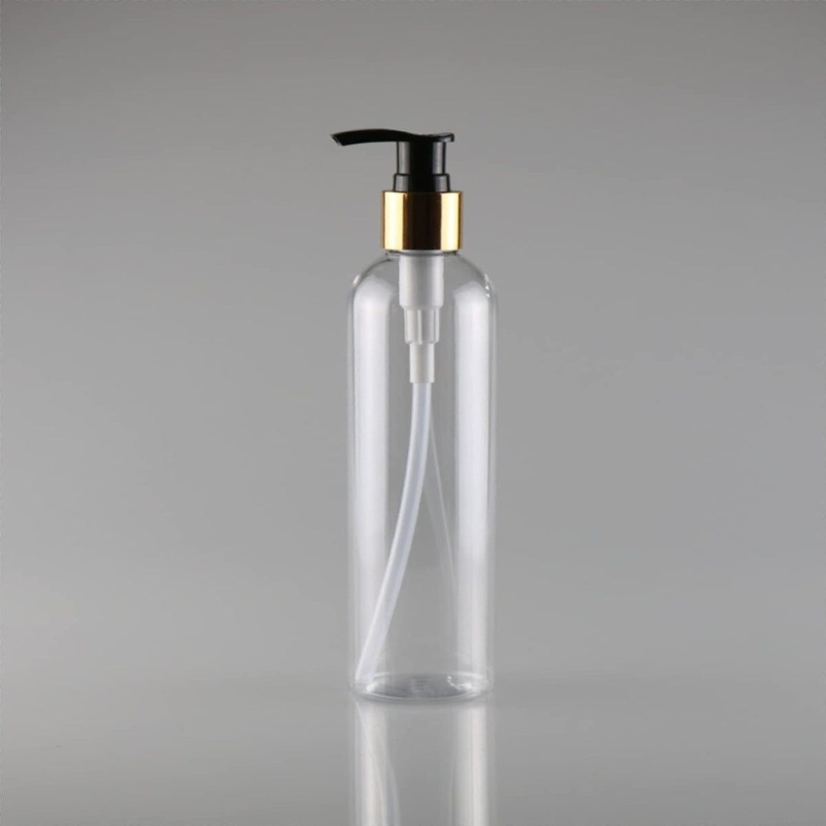 500ml PET Plastic Cosmetic Lotion Pump Bottle with Gold Collar