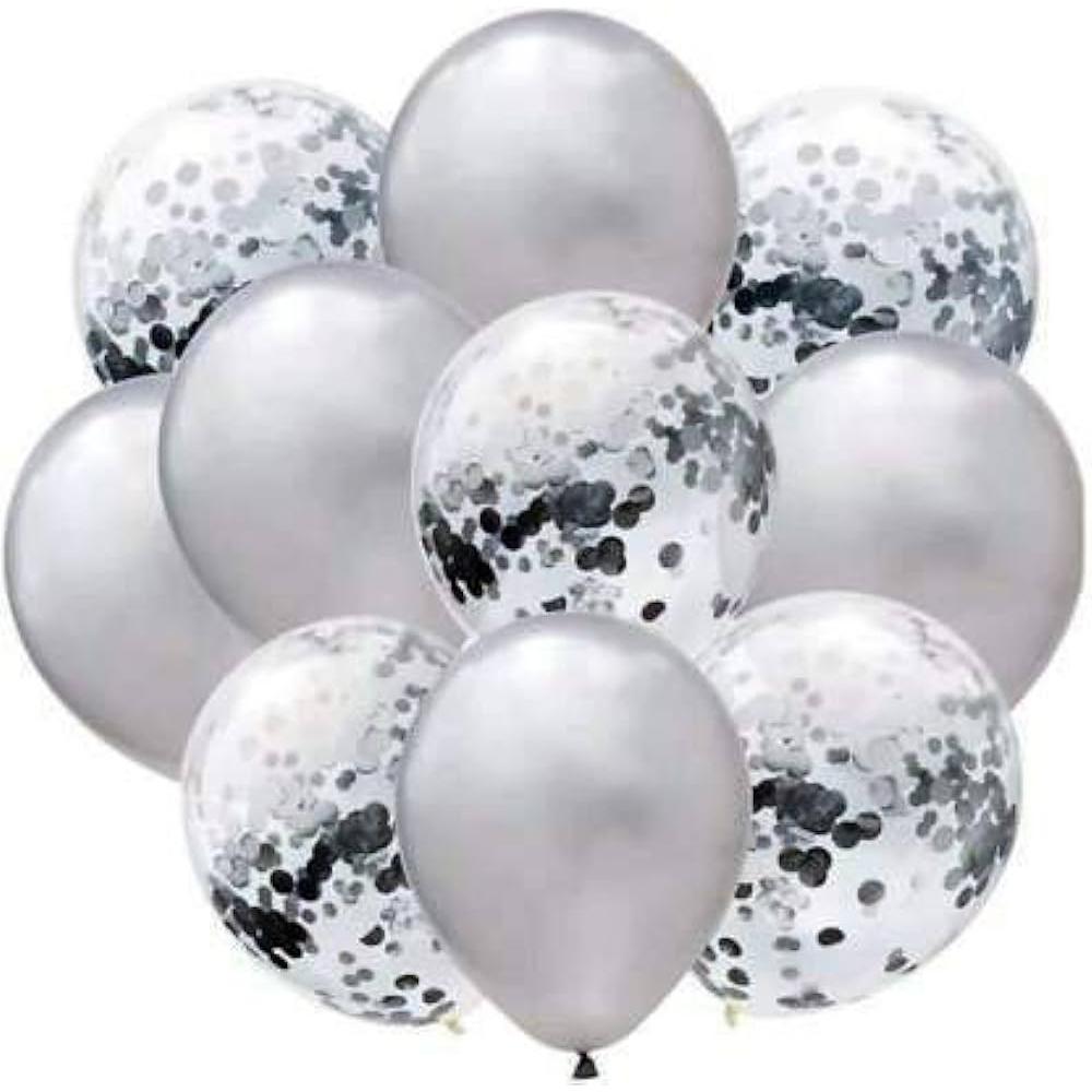 Latex Balloons with Confetti 10pcs in Bag Helium or Air