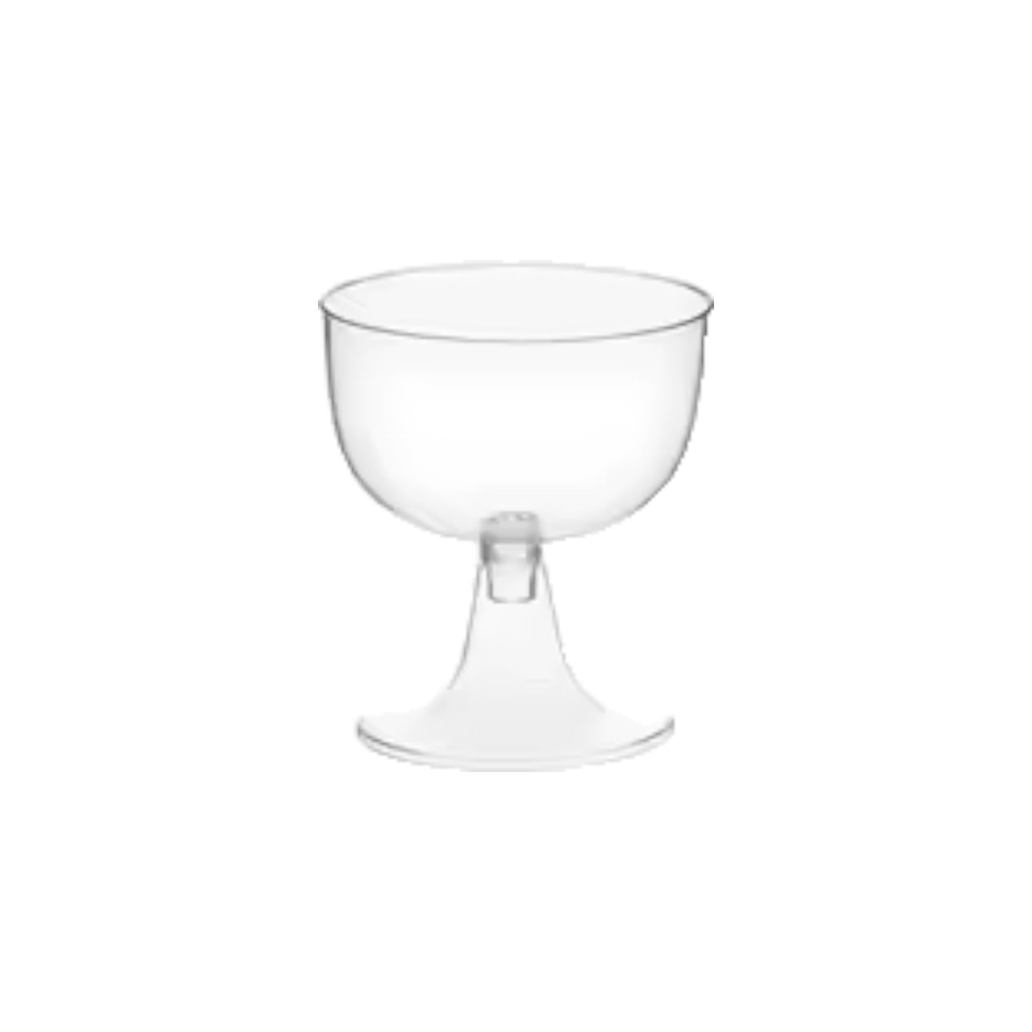 Acrylic Plastic Mini Stemmed Reusable Dessert Cups 140ml 10pack 7x6.3cm