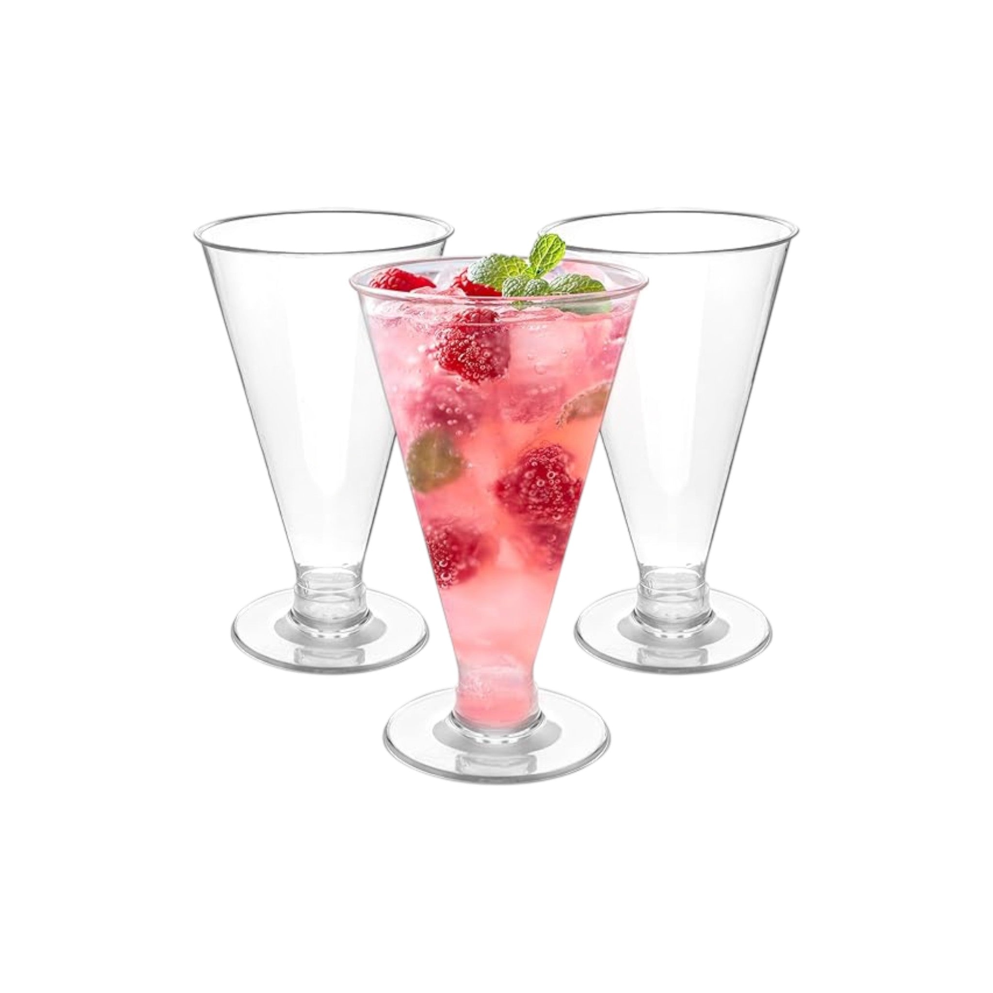 Acrylic Plastic Mini Stemmed Reusable Dessert Cups 135ml 10pack
