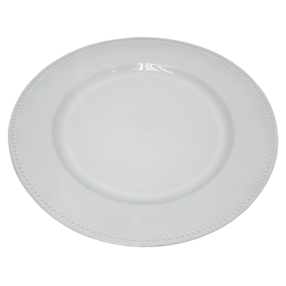 Underplate White Beaded Plastic 33cm