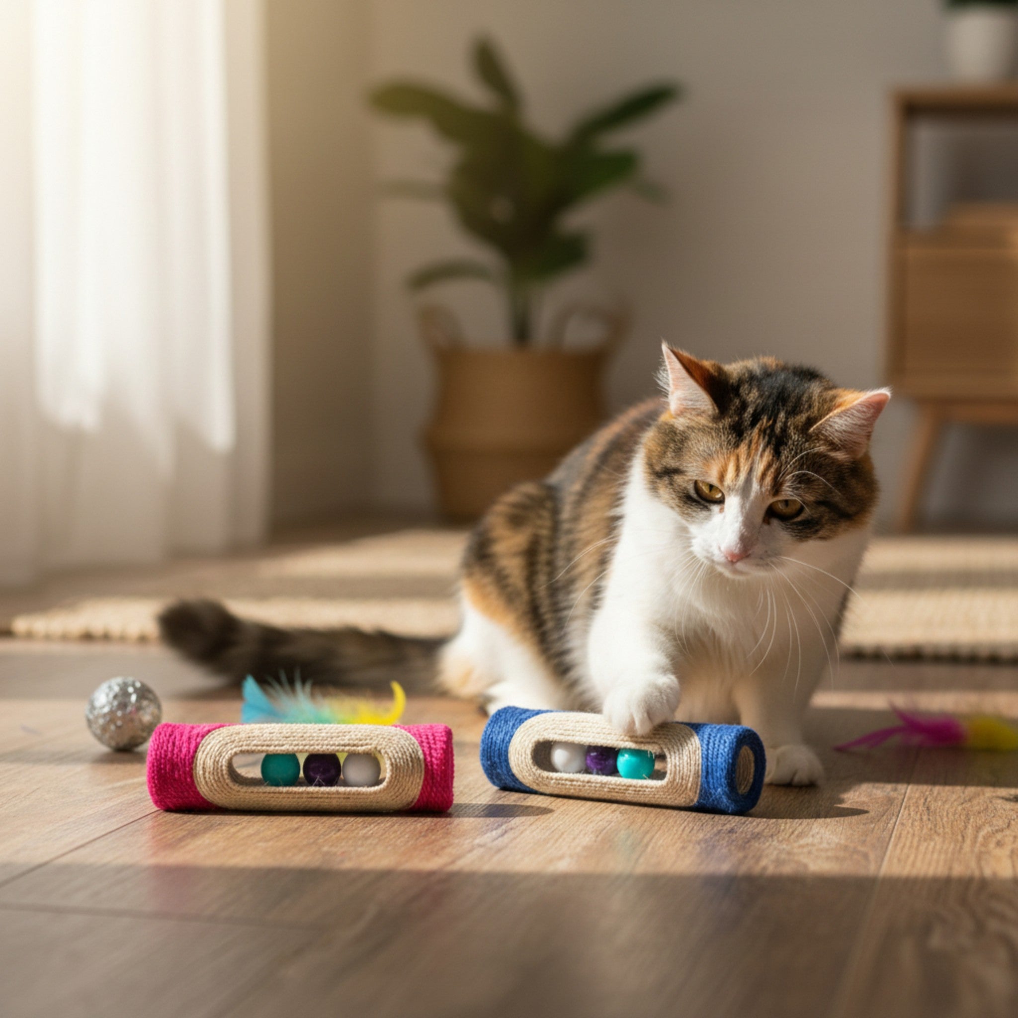 Cat Scratch Tube with Balls 28cm 1Pc