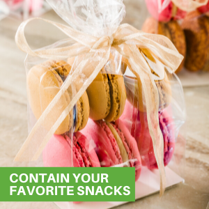 Cellophane Stand Up Food Gift Packing Bags with Gusset