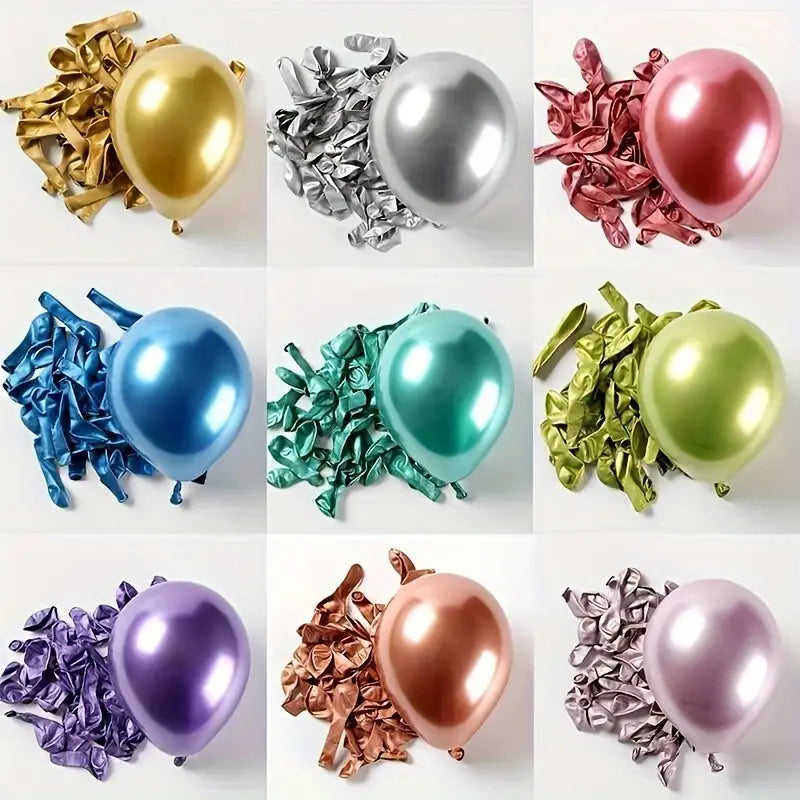Latex Metallic Party Balloons ±30cm 12inch 10pack