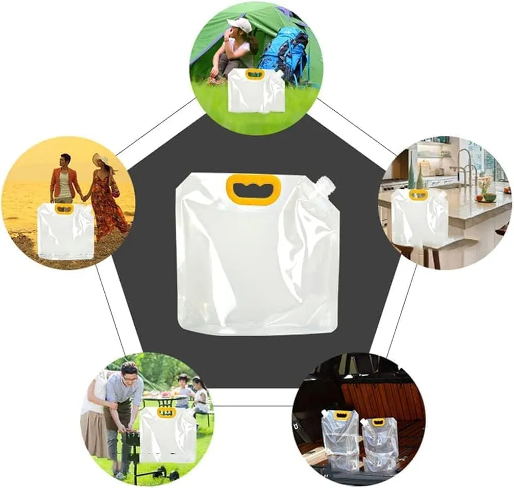 Stand-Up Beverage Carry Pouch Bag Clear 2.5L Food Grade Clear with Side Spout 21x26+10cm