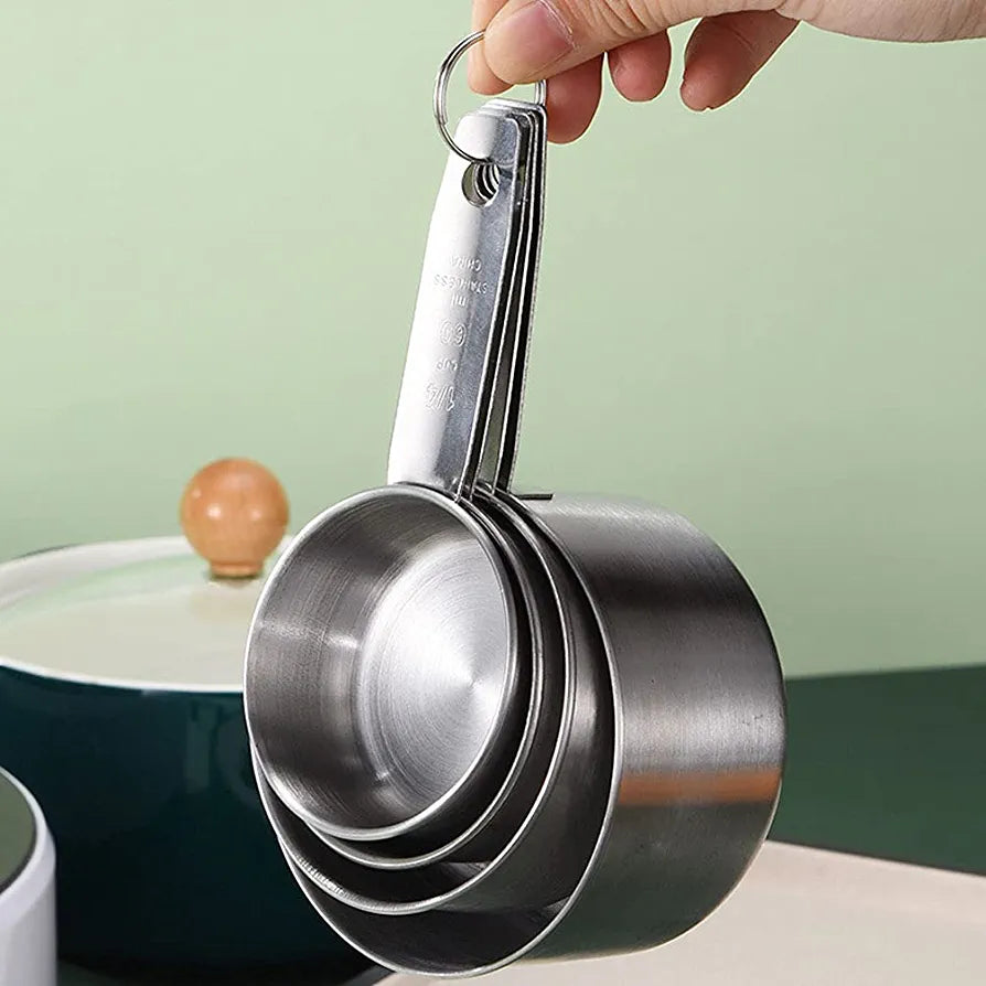 Stainless Steel Measuring Jug 4Pcs Heavy Duty KG1507