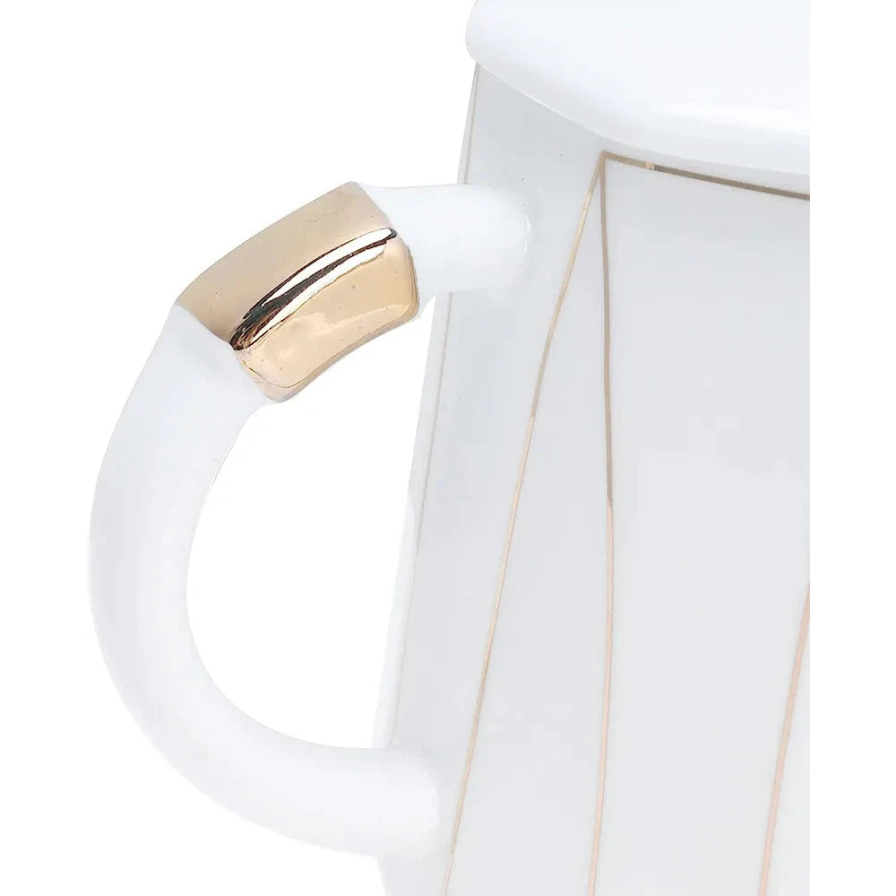 Ceramic Coffee Mug 250ml with Lid and Spoon Nordic Style