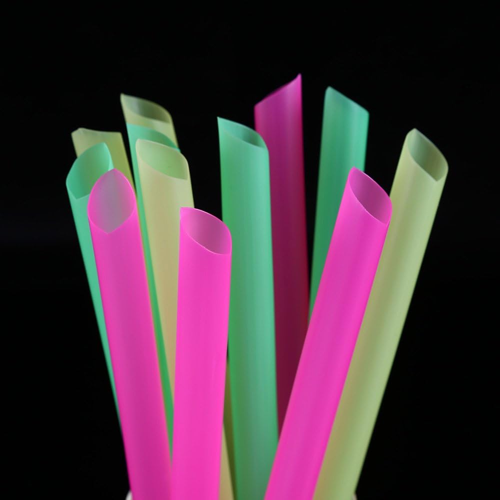 Bubble Tea Boba Assorted Straws Flexible Bendy Plastic 11mmx21cm Wrapped 20pack