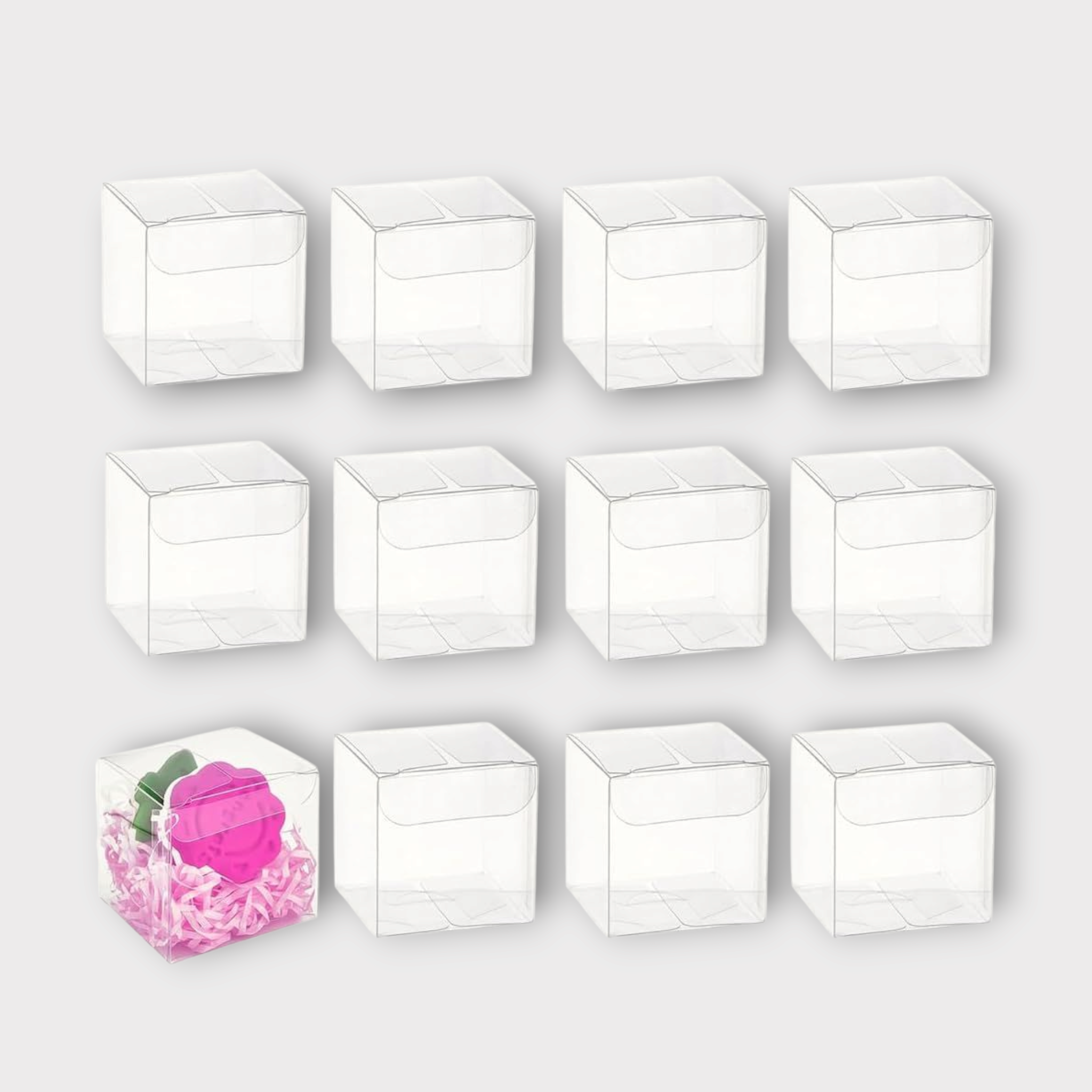 PVC Cube Gift Boxes 5x6cm Transparent 12pack