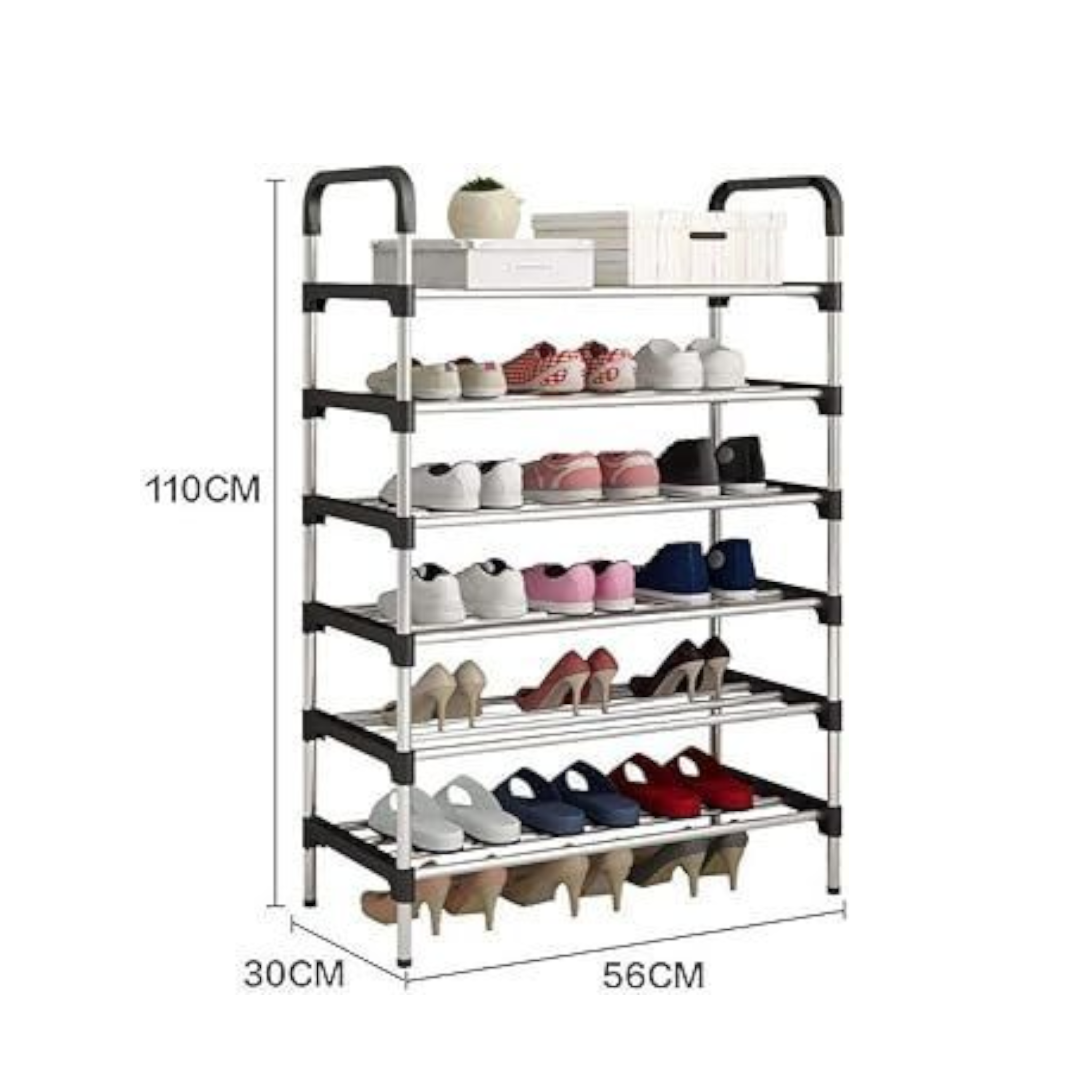 6-Tier Layer Storage Organizer - Shoe Rack Black