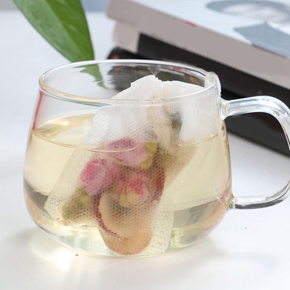 Biodegradable Food Grade Non-Woven Tea Filter Cotton Bag with Drawstring 100pcs