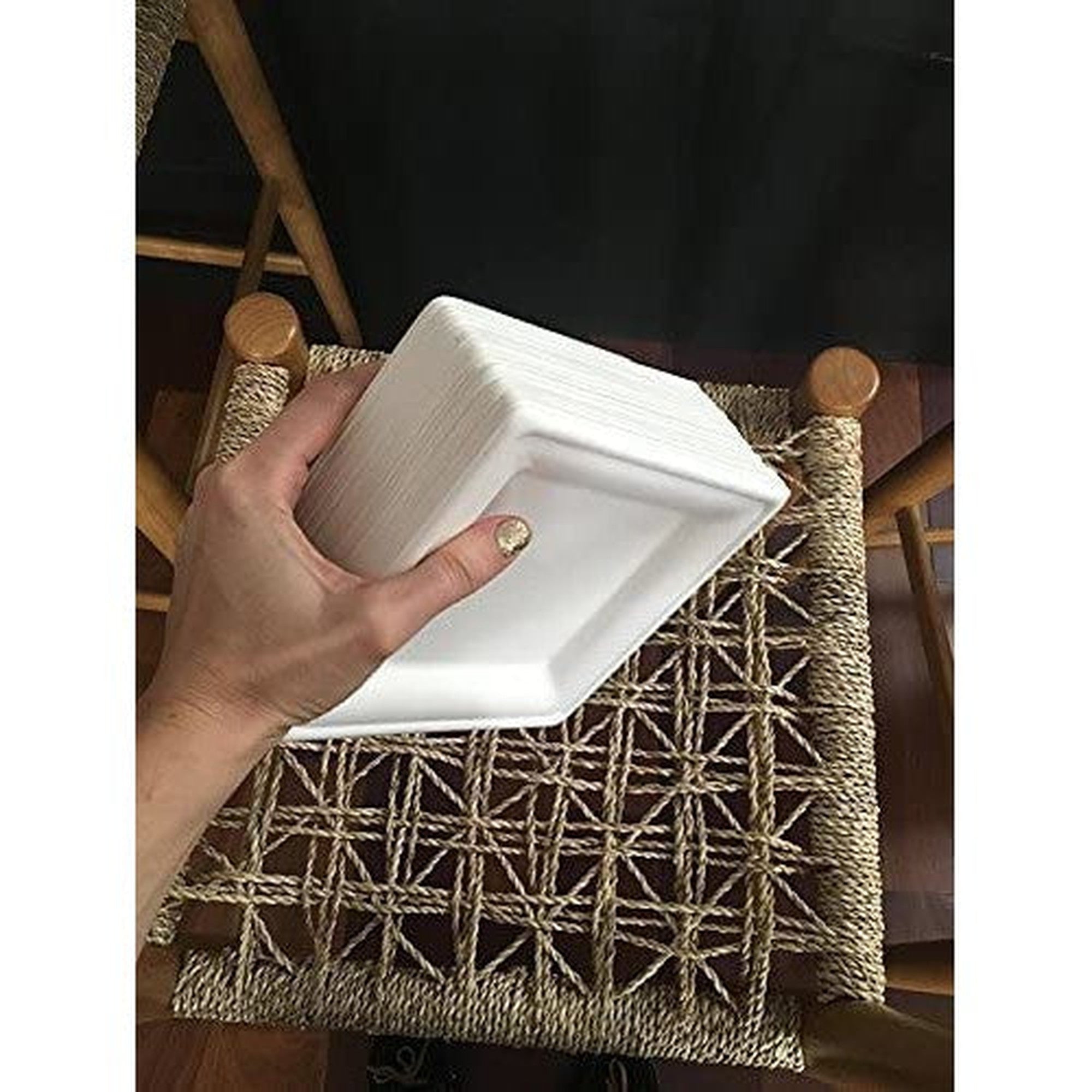 Biodegradable Bagasse Takeaway Plate Square 26x26cm 5pack