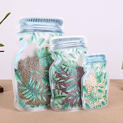 Stand-up Food Saver Zip Lock Pouch Bags Patterned Jar Shaped Resealable Storage Packaging 1pc