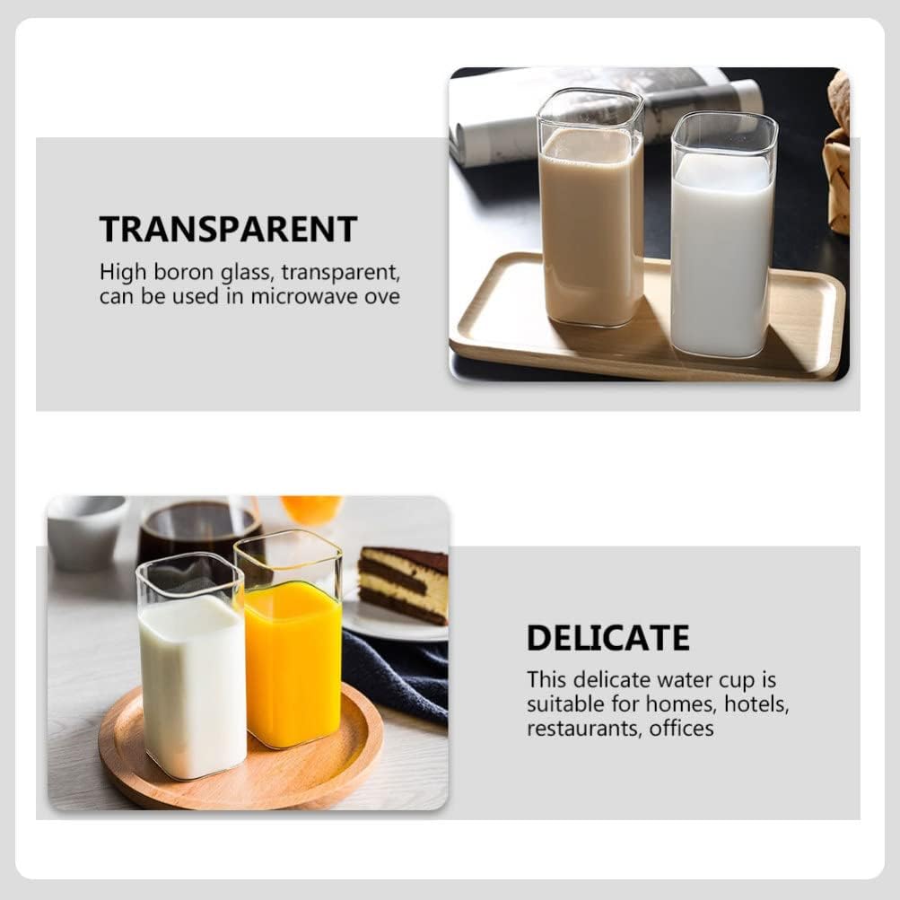 Borosilicate Square Glass Drinking Cup
