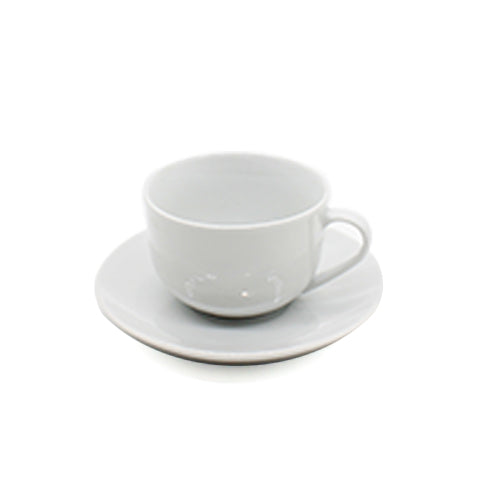 Ceramic Cup & Saucer Set White