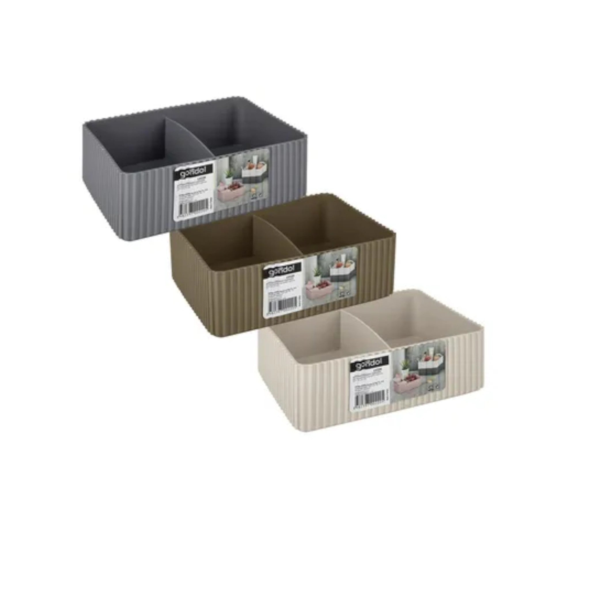 Shell Organiser Box 2-Division 16x12x6cm Patterned