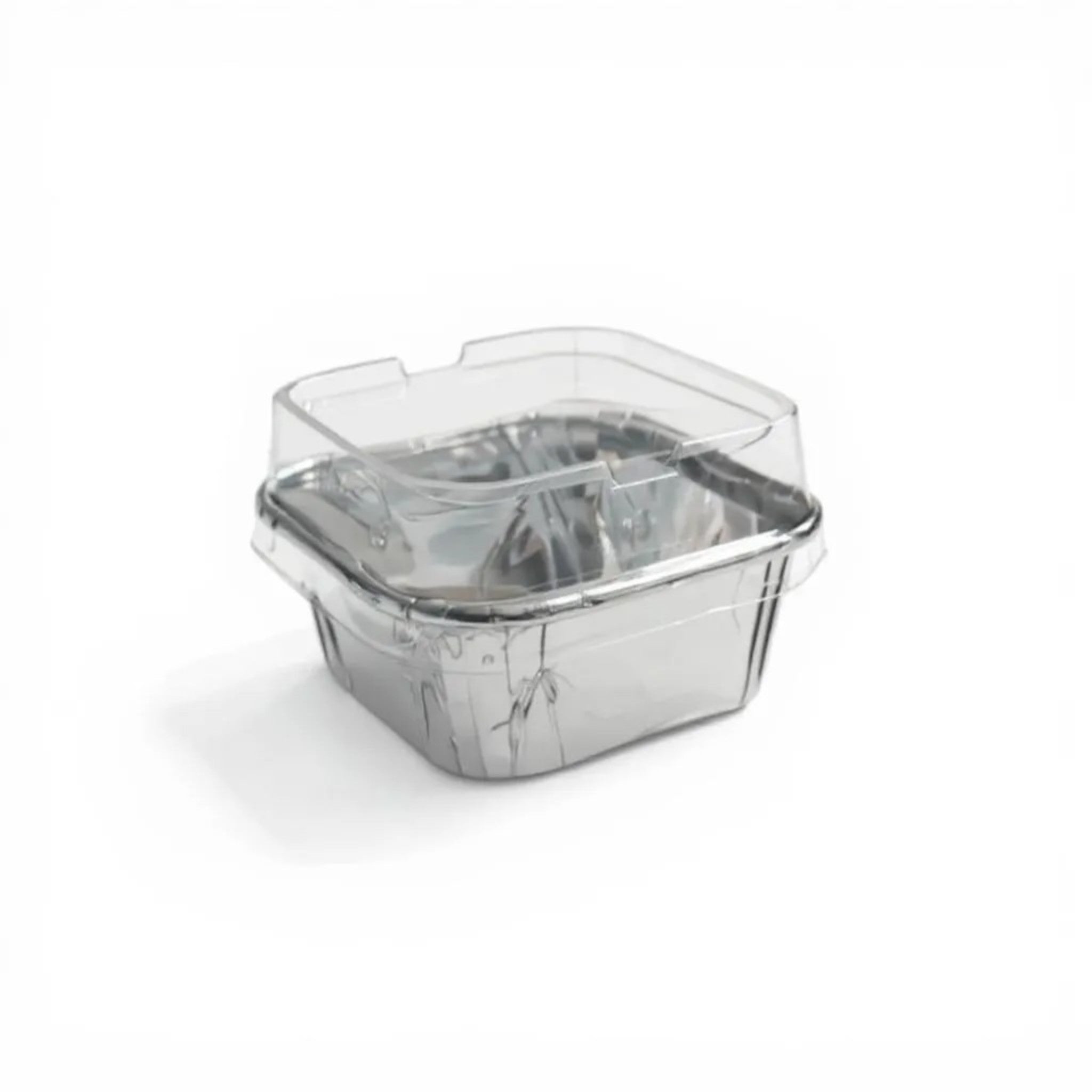 Disposable Square Cupcake Muffin Liner Aluminium Cake Mould- with Lid 5.5x8cm