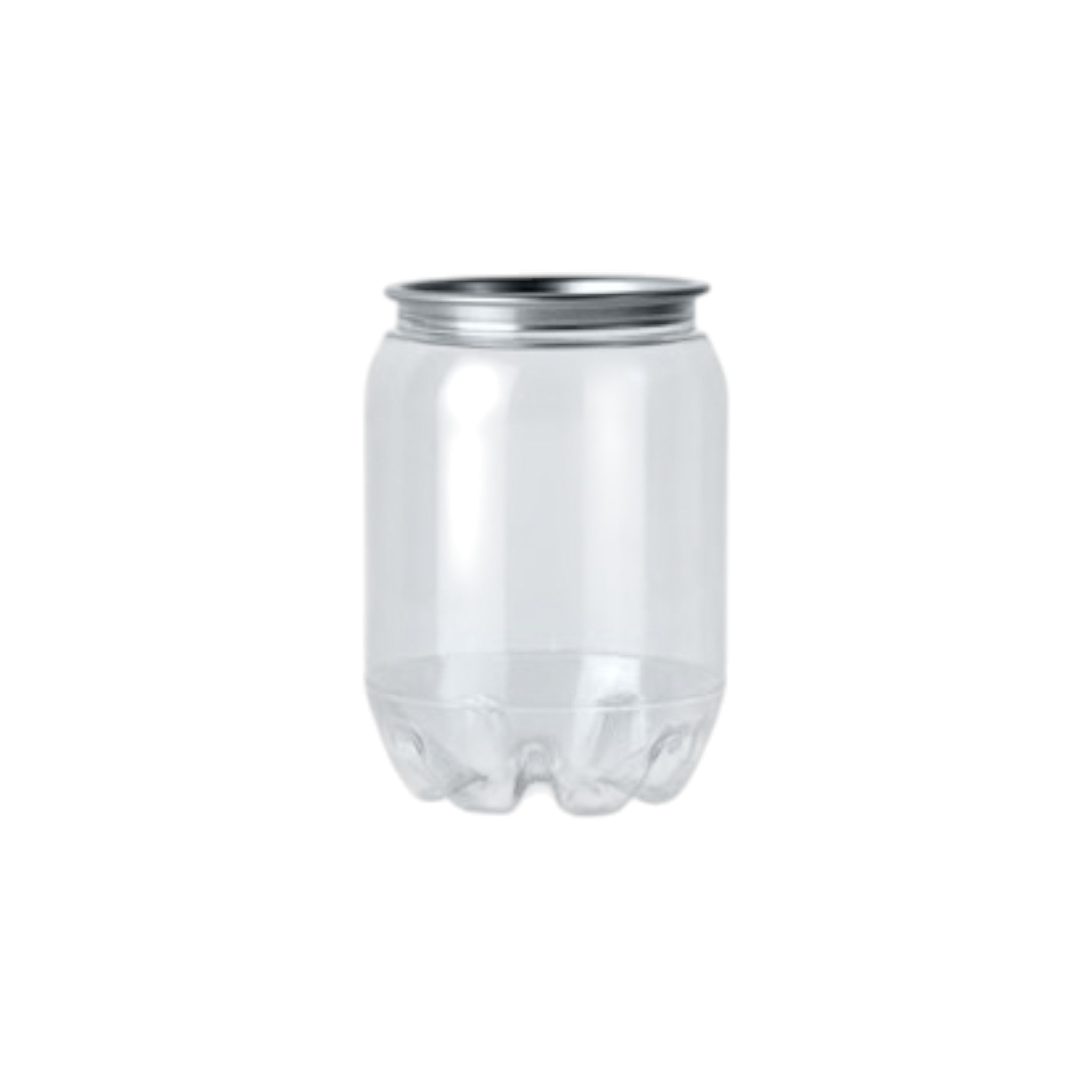 350ml Five-Cornered Bottom Food Grade Plastic Drinking Clear Can with Aluminium Pull Tab Lid