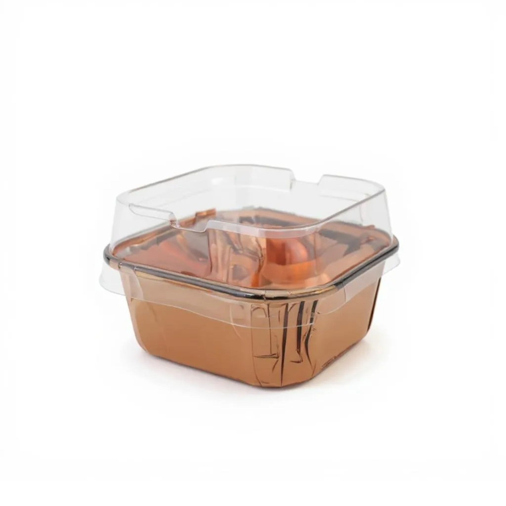 Disposable Square Cupcake Muffin Liner Aluminium Cake Mould- with Lid 5.5x8cm