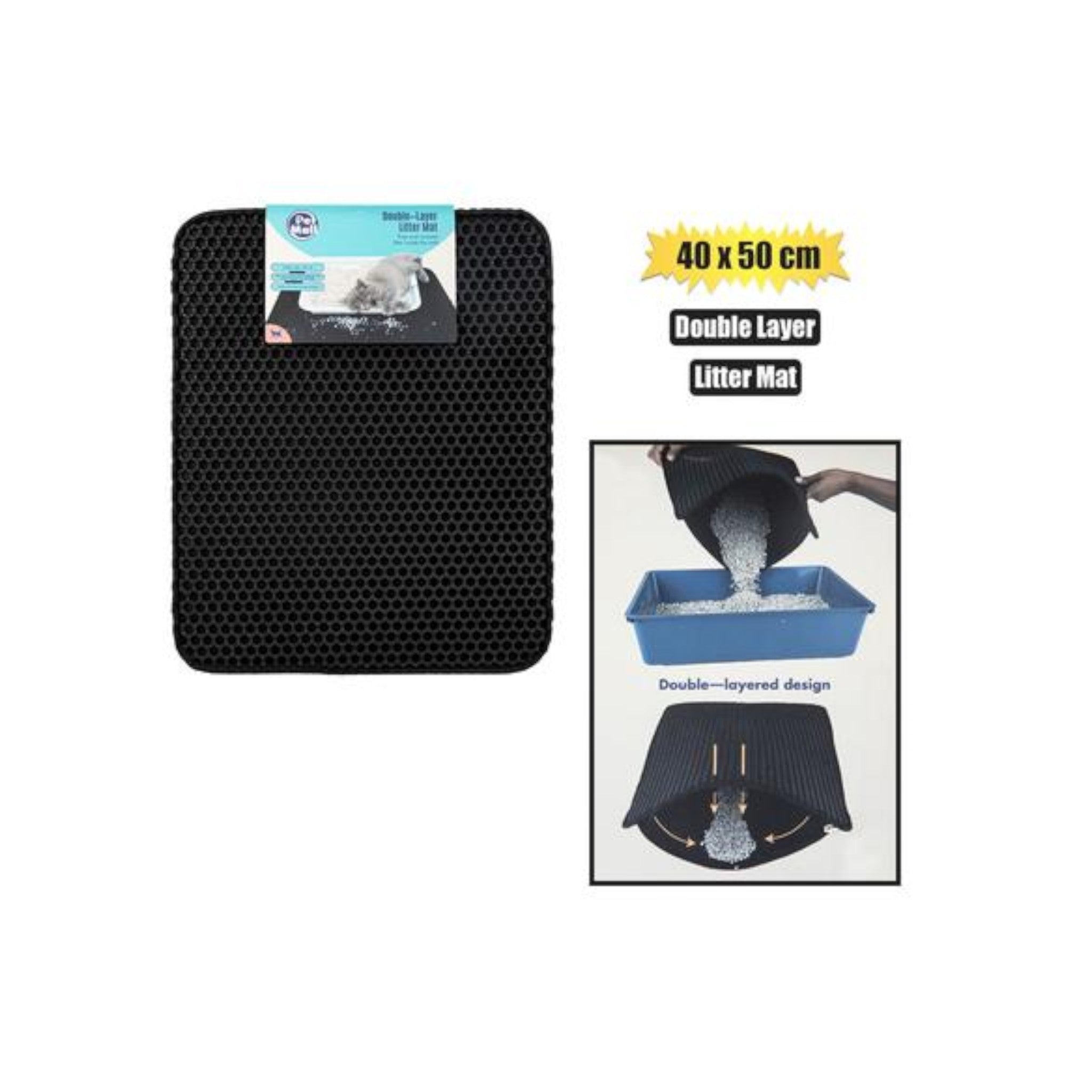 Double Layer Cat Litter Mat 40x50cm