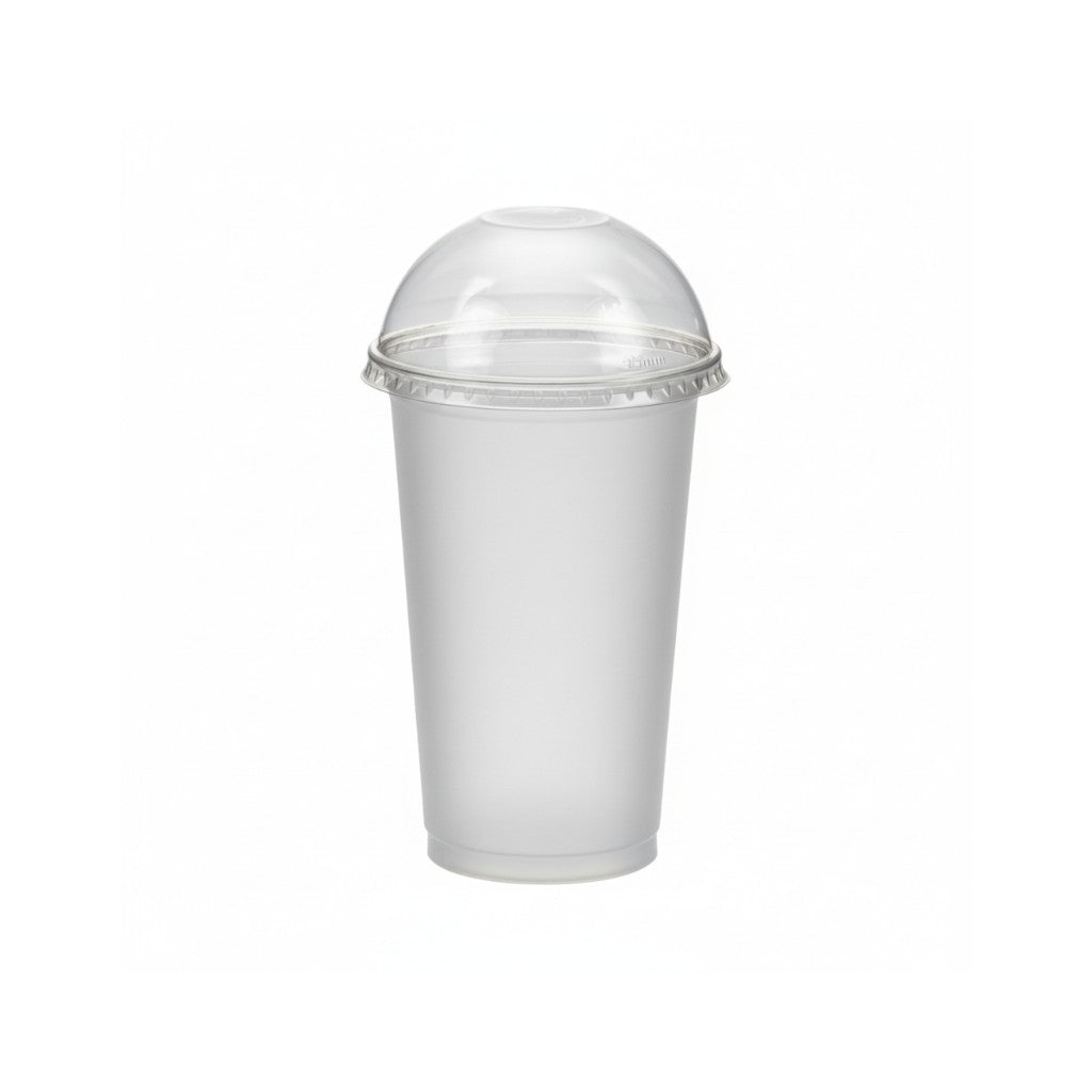 500ml Plastic Disposable Smoothie Frosted Cup with Dome Lid 10pack