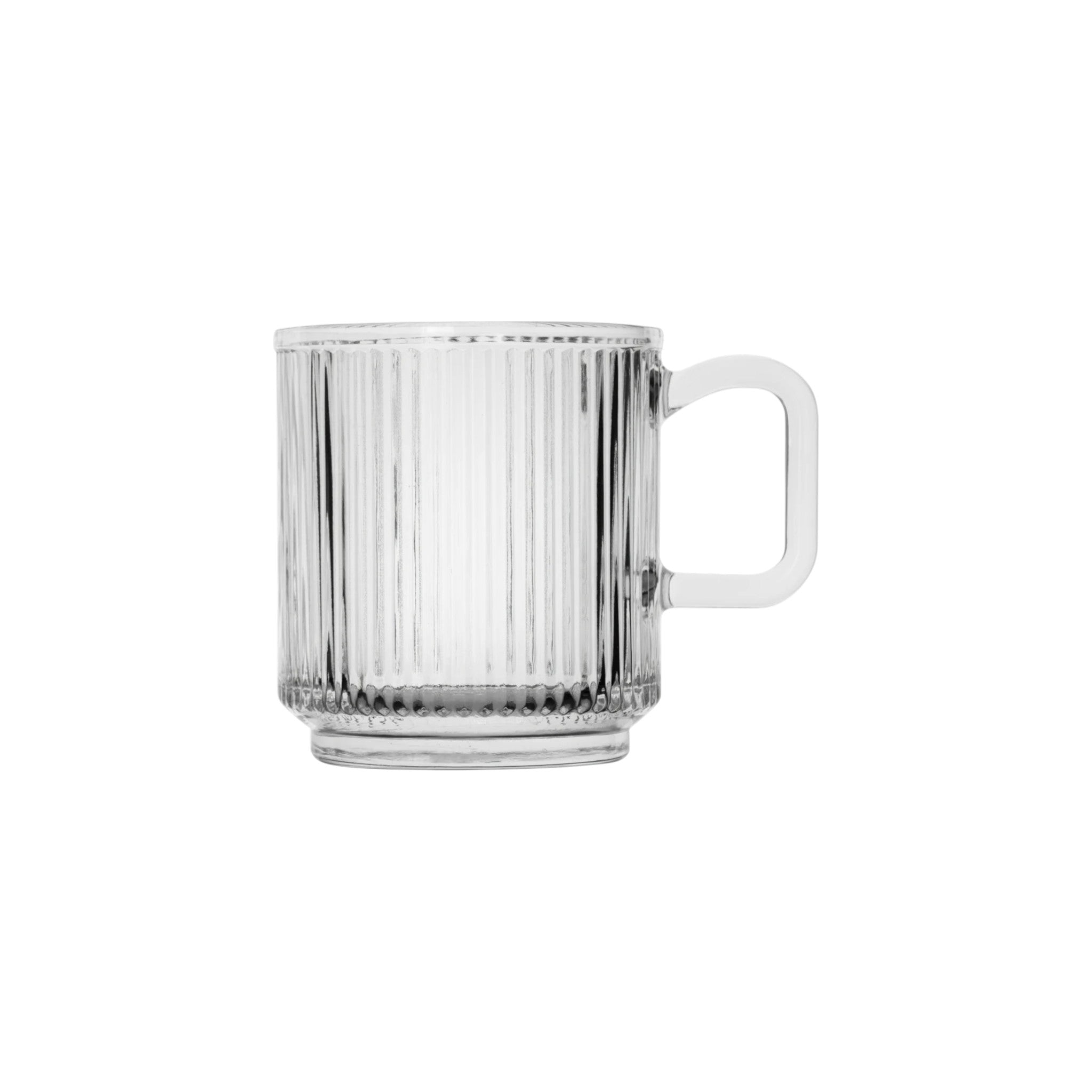 Regent Glass Ribbed Coffee Mug 340ml
