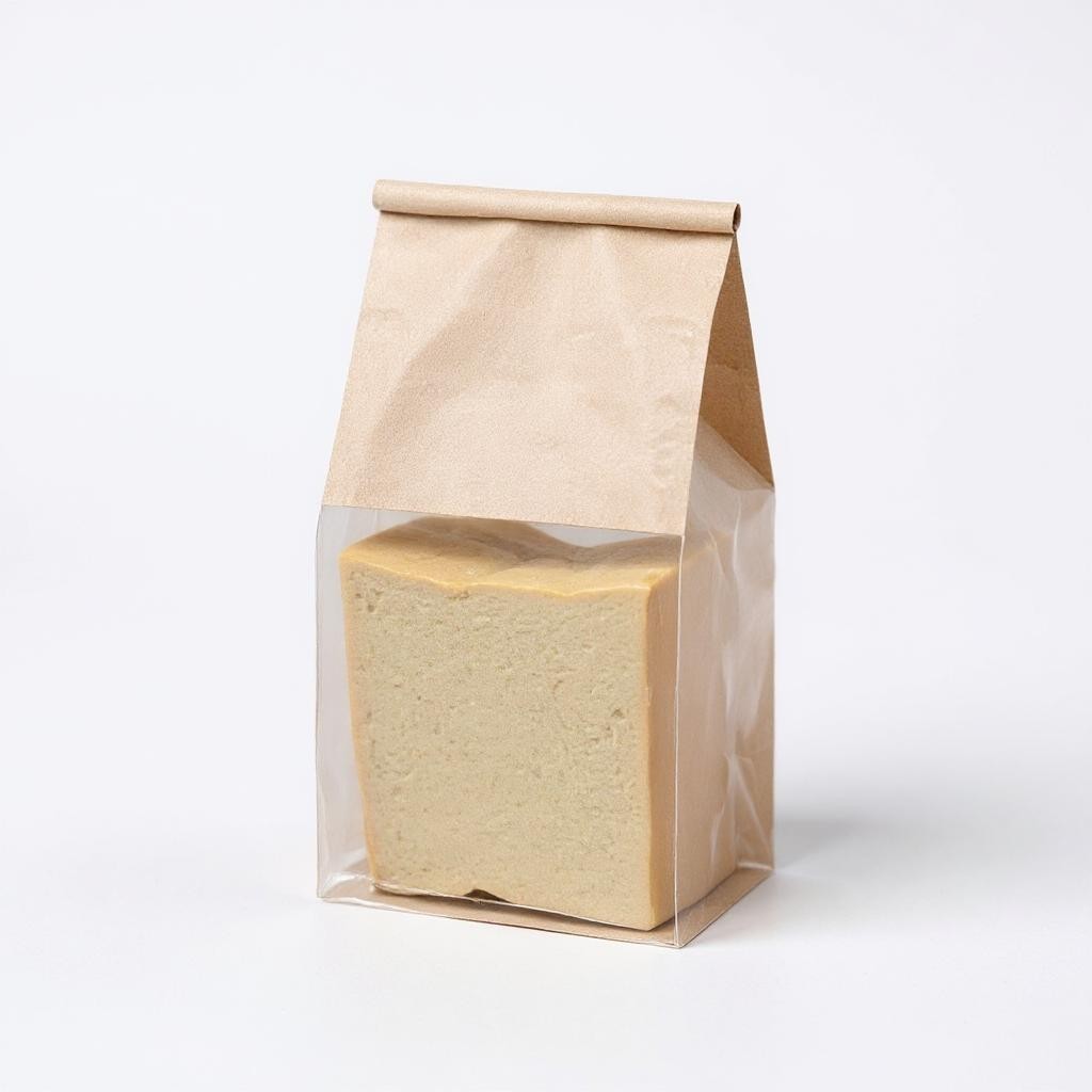 Food Grade Bakery Plastic Bags Transparent Side & Front Window Tissue Paper with Tin Tie 3D Flat Bottom 10pack