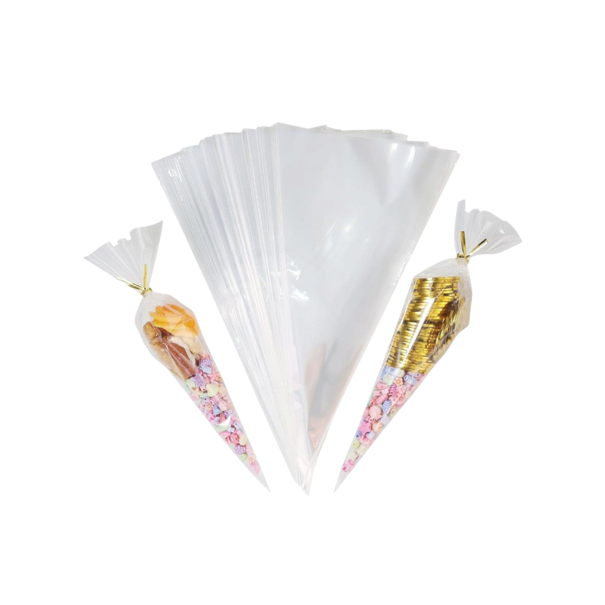 LDPE Plastic Piping Cone Bags Transparent 100pack