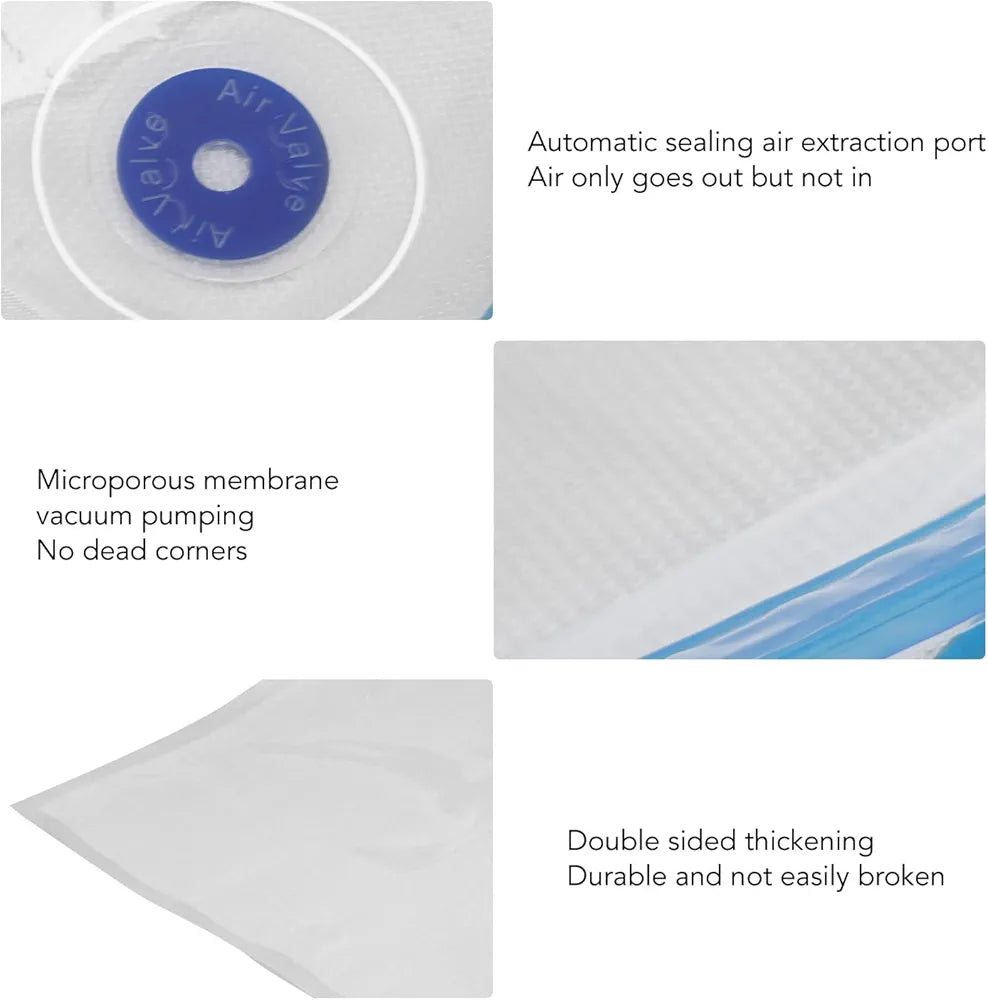 Food Grade Vacuum Seal Storage Bag with Air Valve Evacuation 10pack