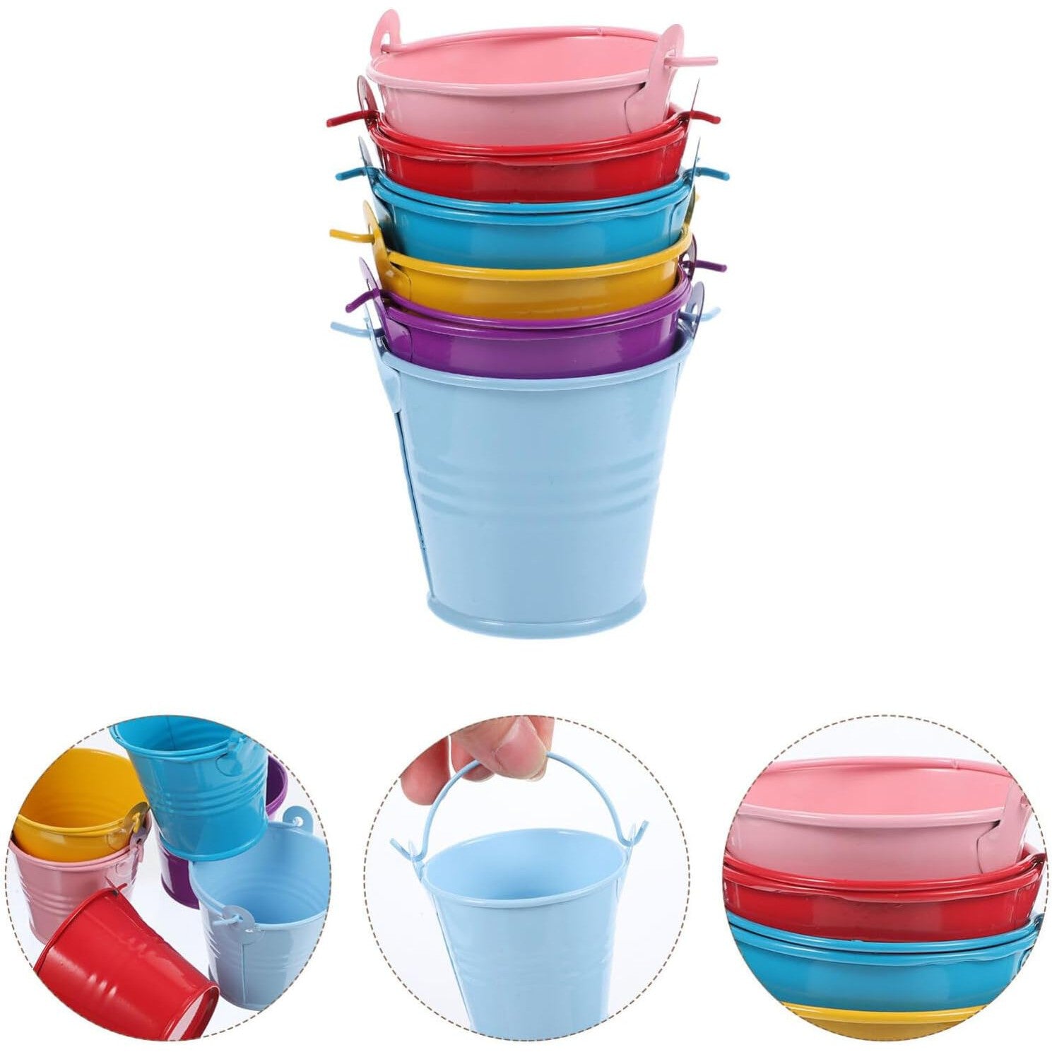 Mini Iron Bucket Garden 5.5x5.3x4cm